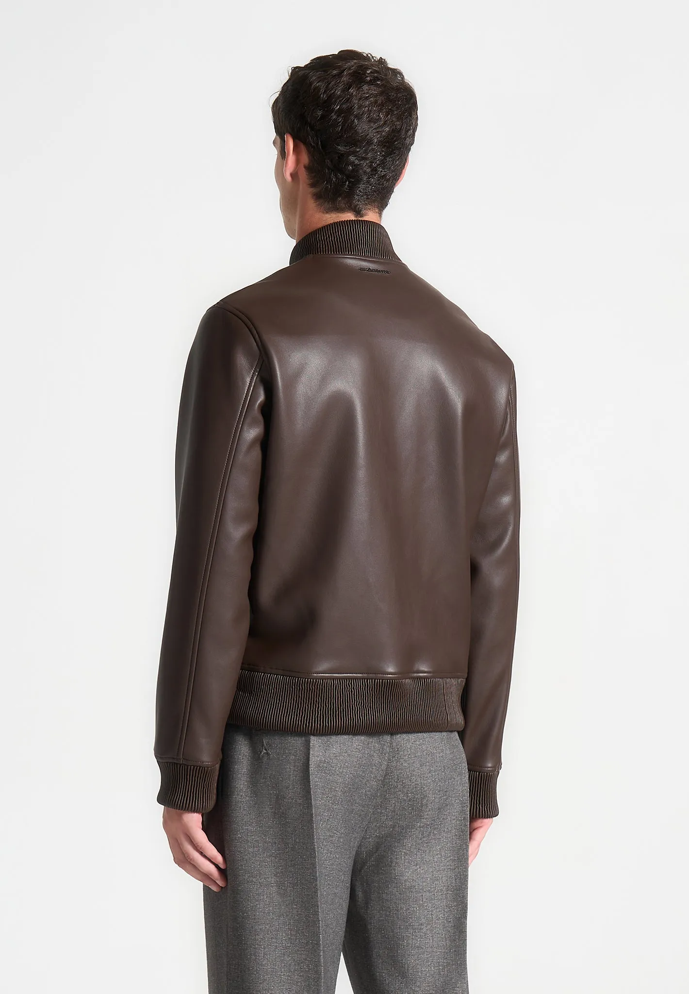 Leather Bomber Jacket - Brown sold by Maniere De Voir product image thumbnail 5