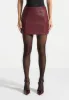 Pebbled Leather Mini Skirt - Wine Red sold by Maniere De Voir