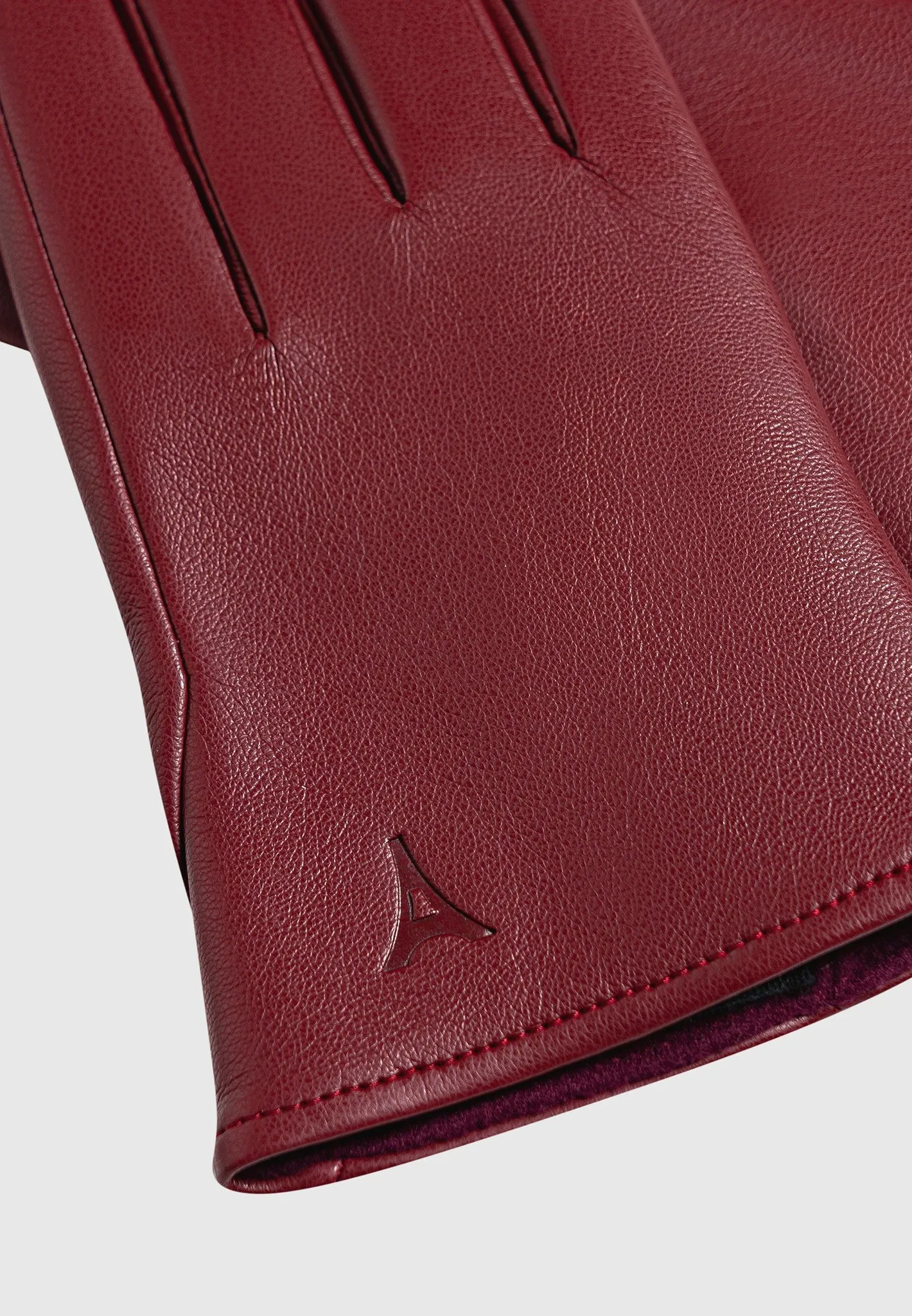 Leather Short Gloves - Wine Red sold by Maniere De Voir product image thumbnail 2