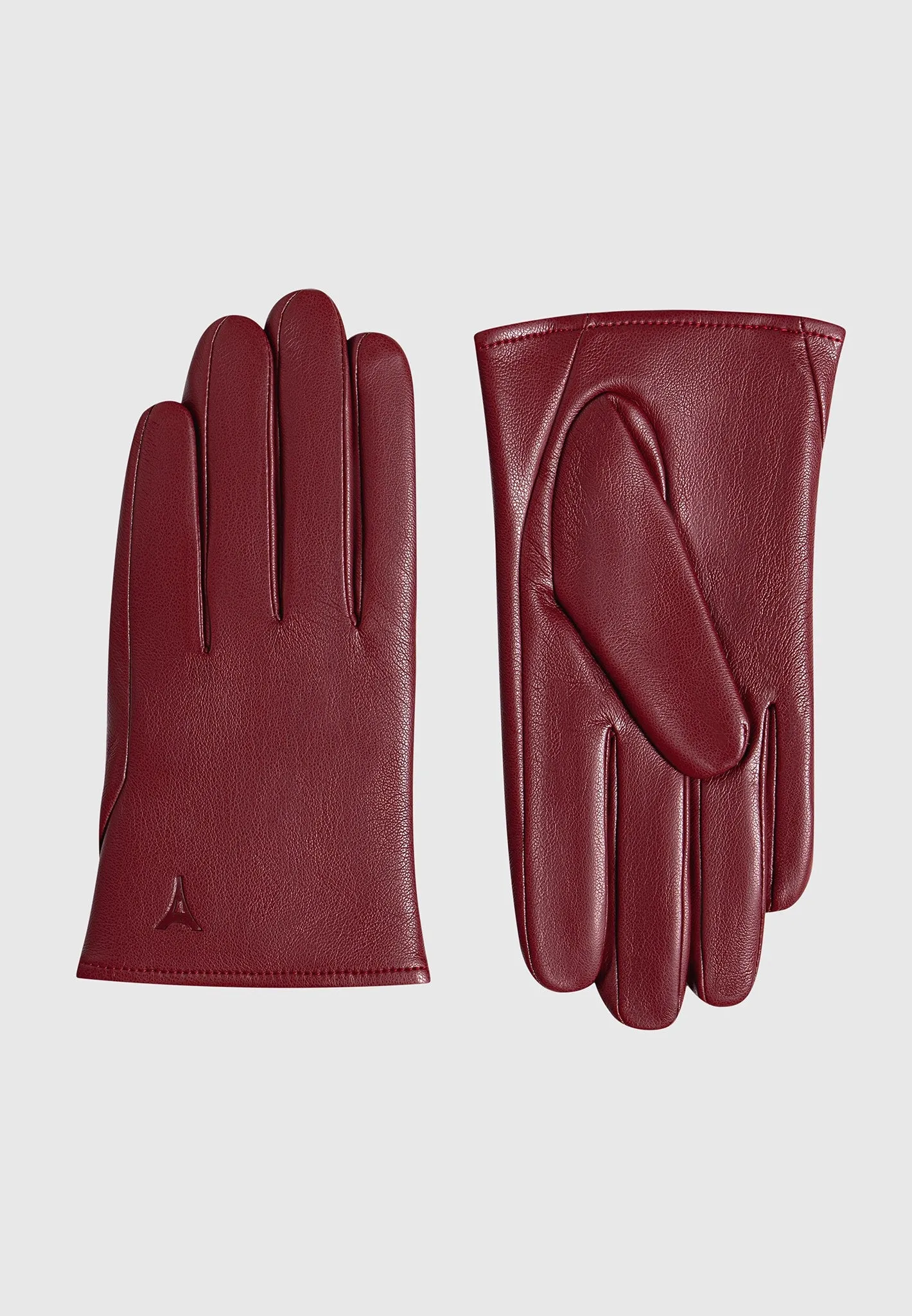 Leather Short Gloves - Wine Red sold by Maniere De Voir