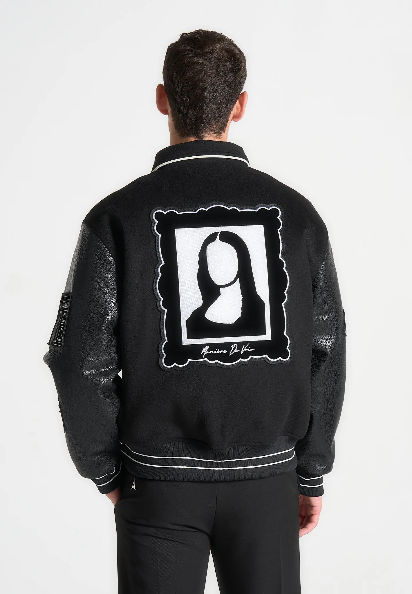 Oscar - Mona Lisa Wool Blend Varsity Jacket - Black sold by Maniere De Voir