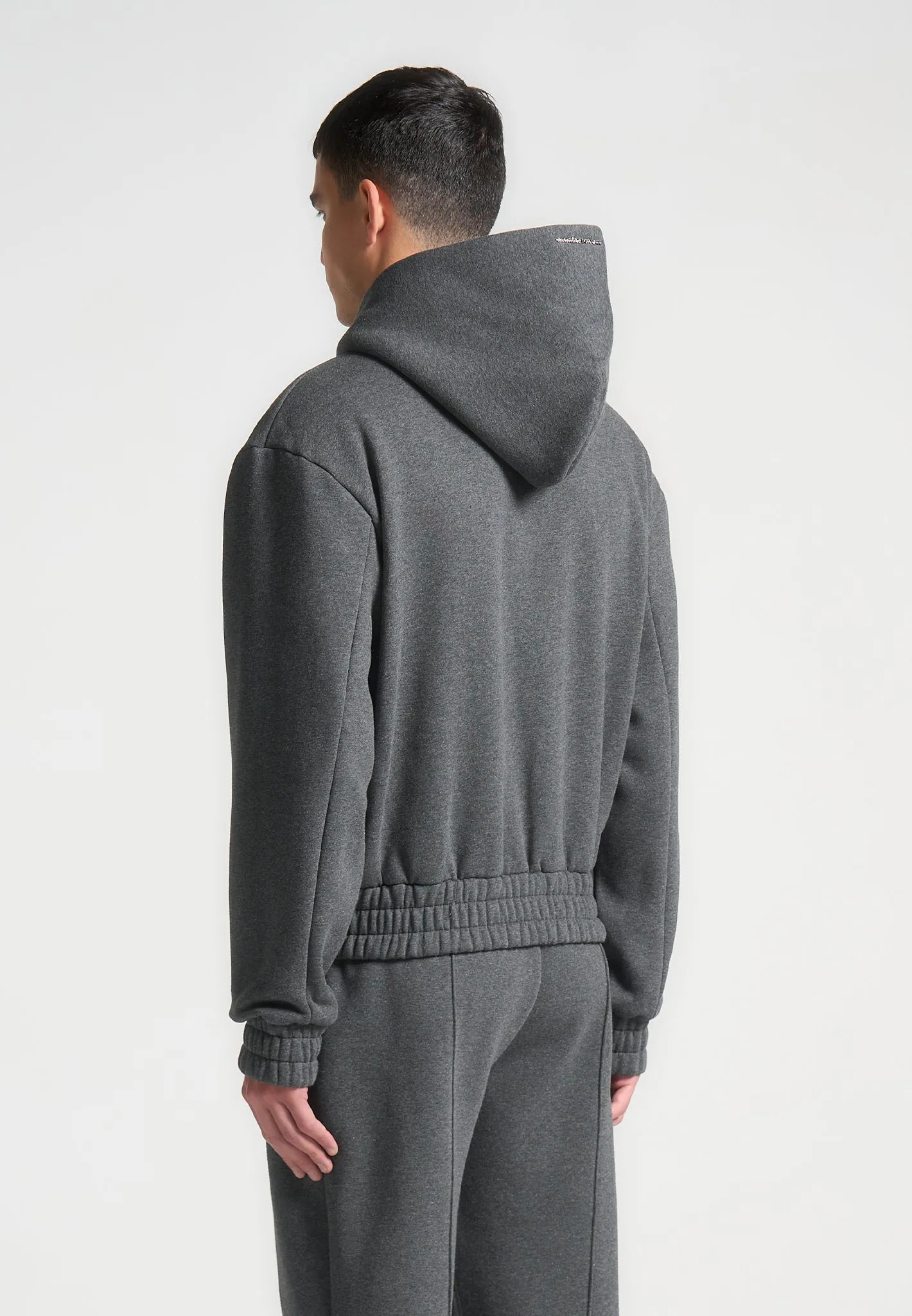 Kevin - Embossed Zip Hoodie - Dark Grey sold by Maniere De Voir product image thumbnail 3