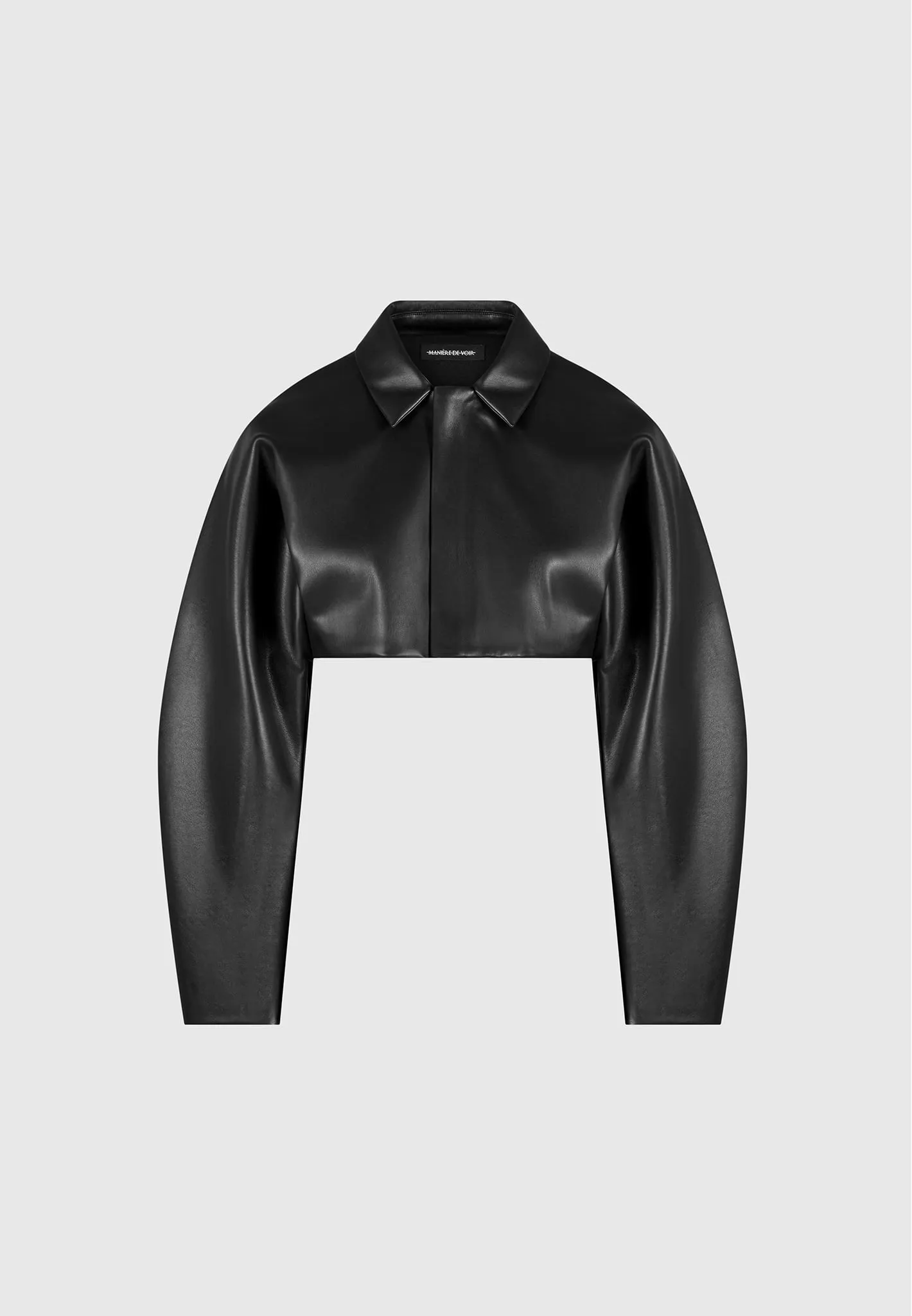 Leather Super Cropped Jacket - Black sold by Maniere De Voir product image thumbnail 2