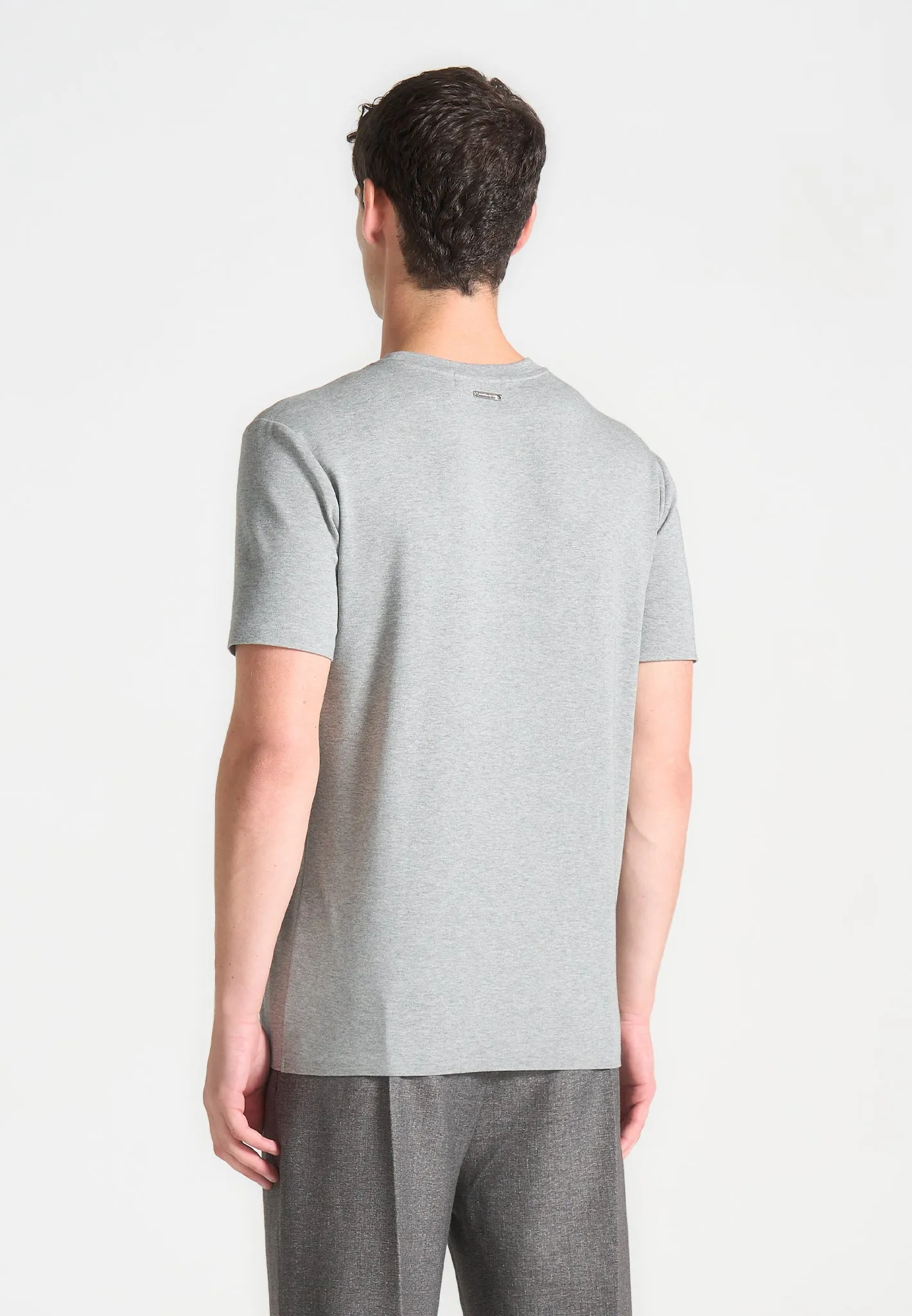 Bruno - Regular Fit Cotton T-Shirt with Pintuck - Grey sold by Maniere De Voir product image thumbnail 5
