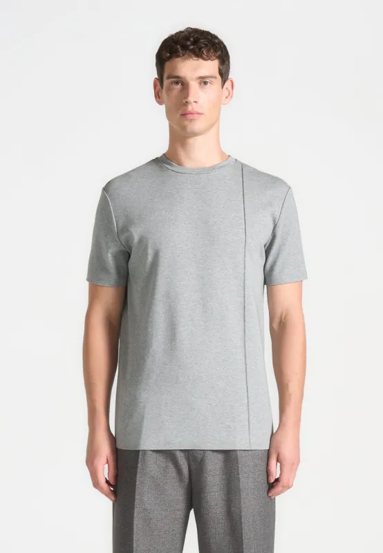 Bruno - Regular Fit Cotton T-Shirt with Pintuck - Grey sold by Maniere De Voir