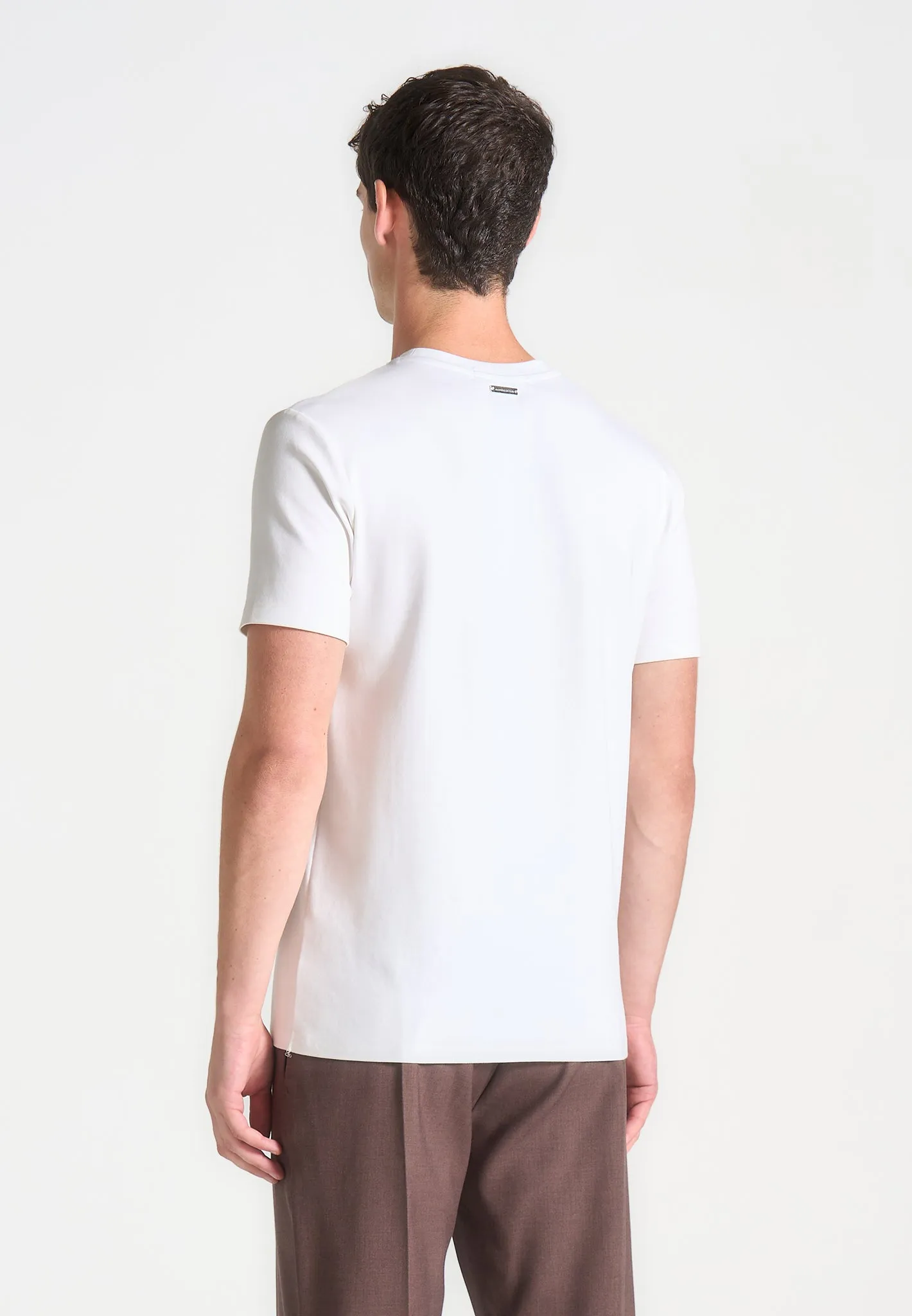 Bruno - Regular Fit Cotton T-Shirt with Pintuck - White sold by Maniere De Voir product image thumbnail 5