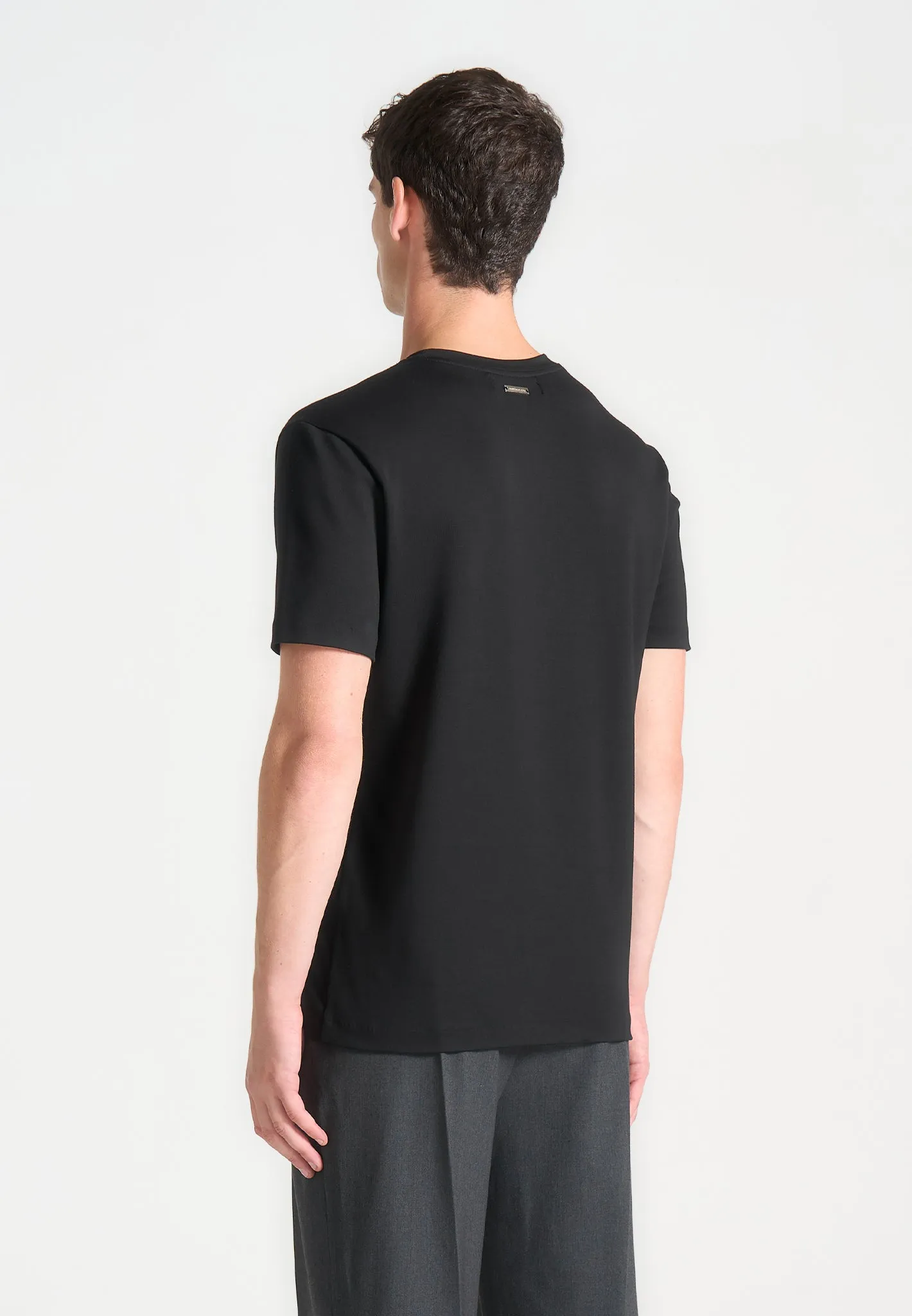 Bruno - Regular Fit Cotton T-Shirt with Pintuck - Black sold by Maniere De Voir product image thumbnail 5
