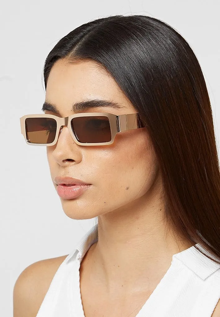 Rectangle Stainless Steel Sunglasses - Gold sold by Maniere De Voir product image thumbnail 3