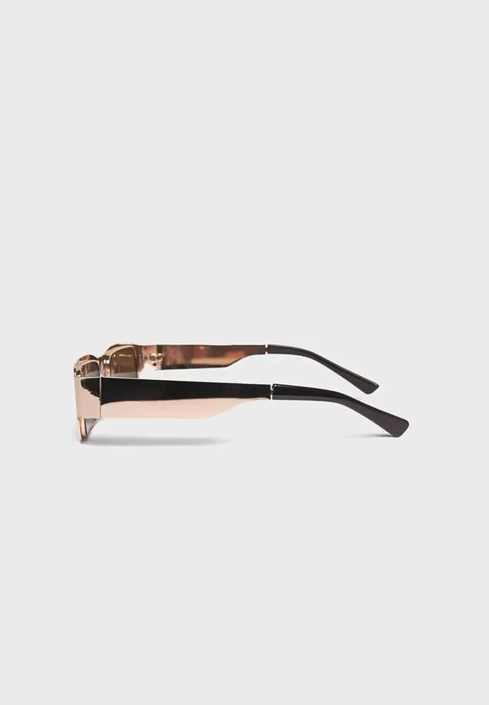 Rectangle Stainless Steel Sunglasses - Gold sold by Maniere De Voir product image thumbnail 5