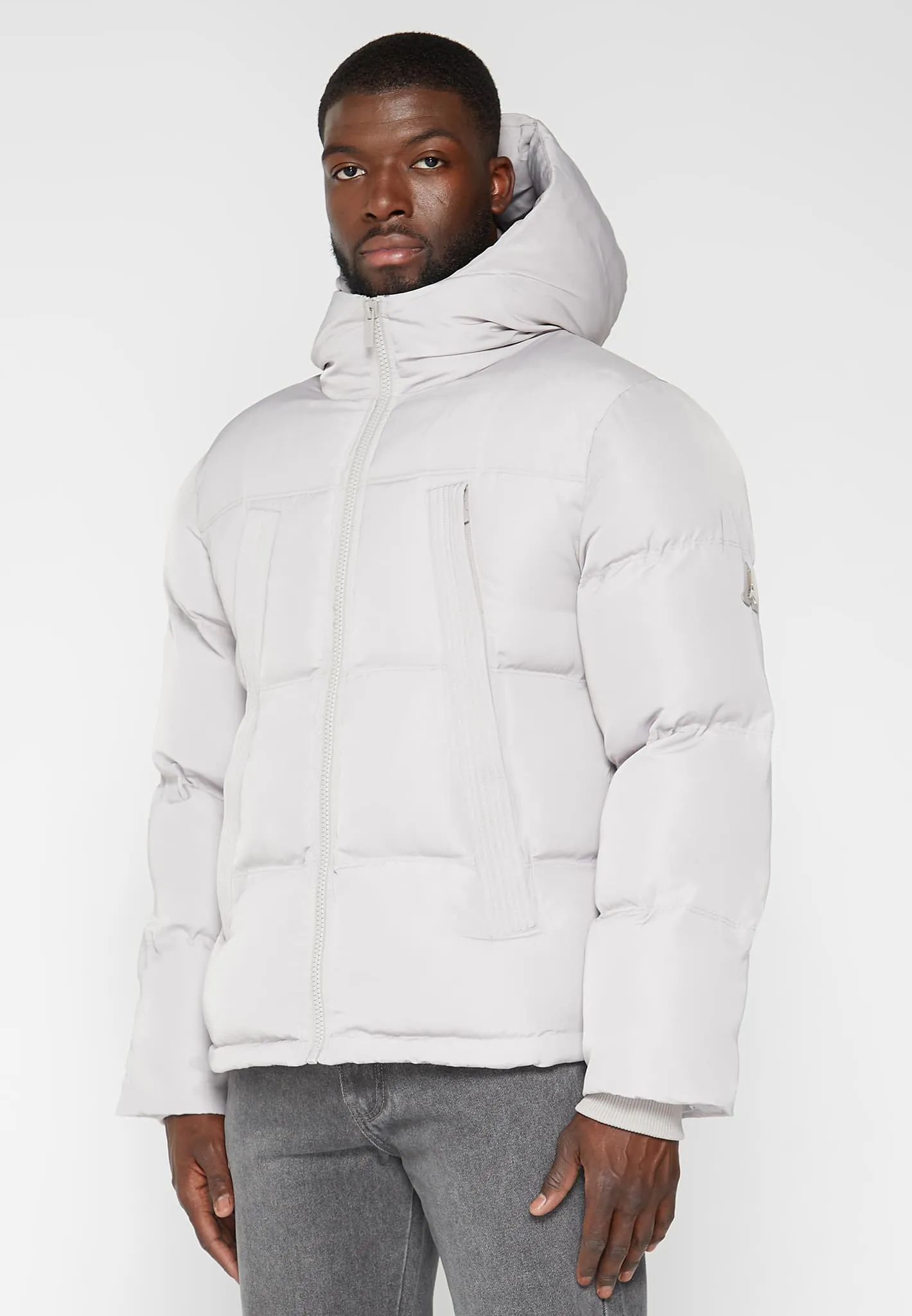 High Neck Puffer Jacket - Ice Grey sold by Maniere De Voir product image thumbnail 4