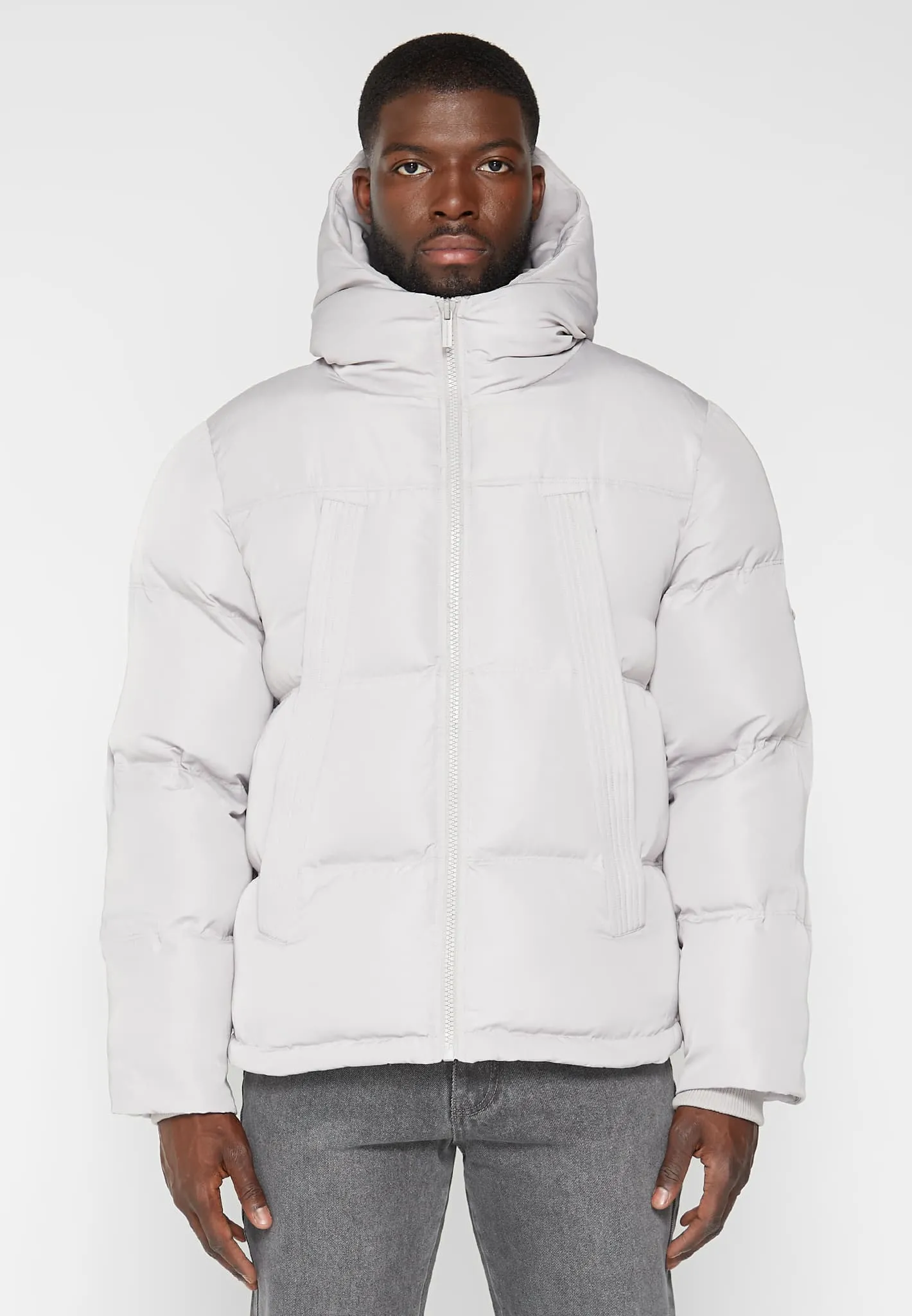 High Neck Puffer Jacket - Ice Grey sold by Maniere De Voir product image thumbnail 3