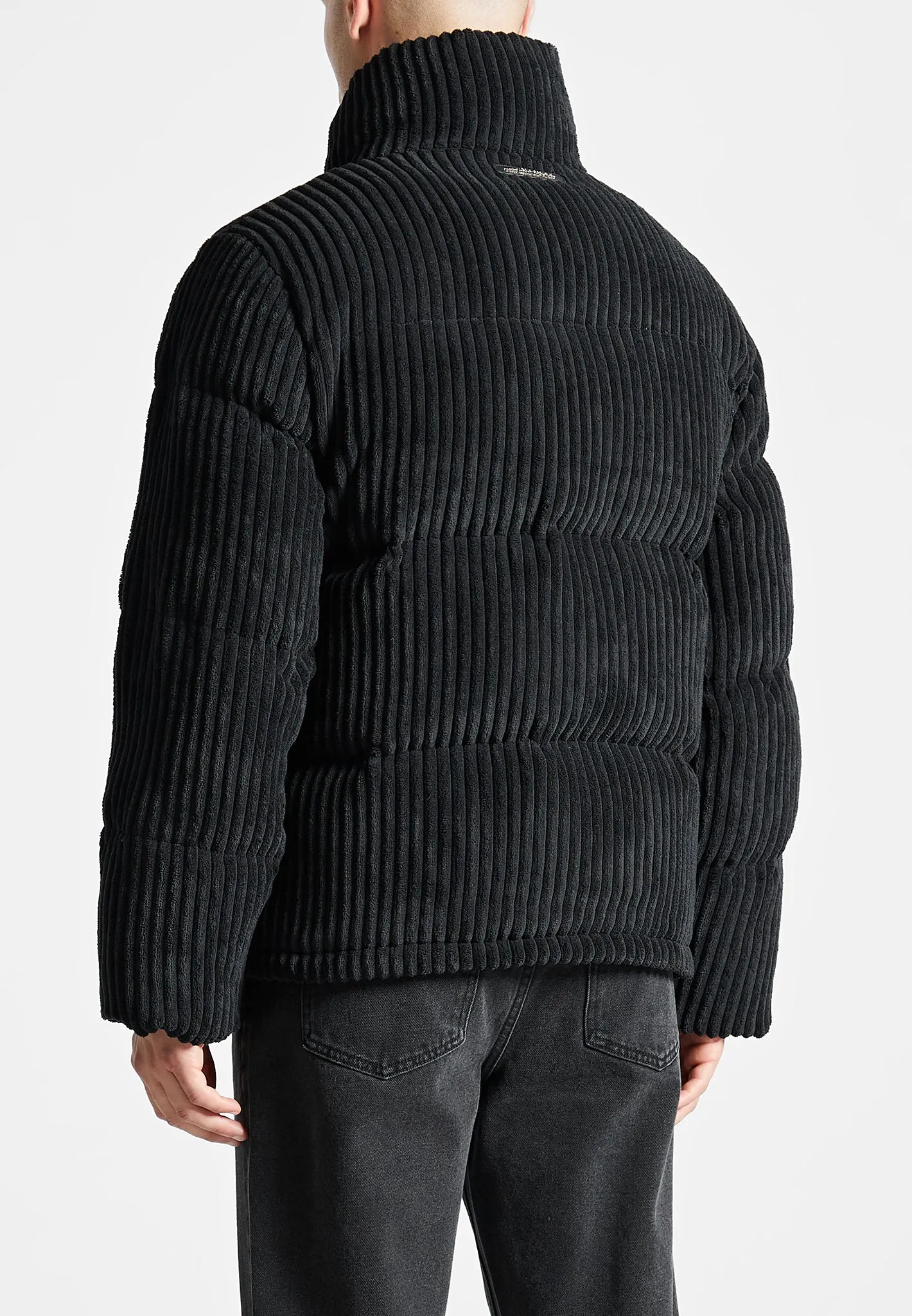 Ribbed Velour Puffer Jacket - Black sold by Maniere De Voir product image thumbnail 5