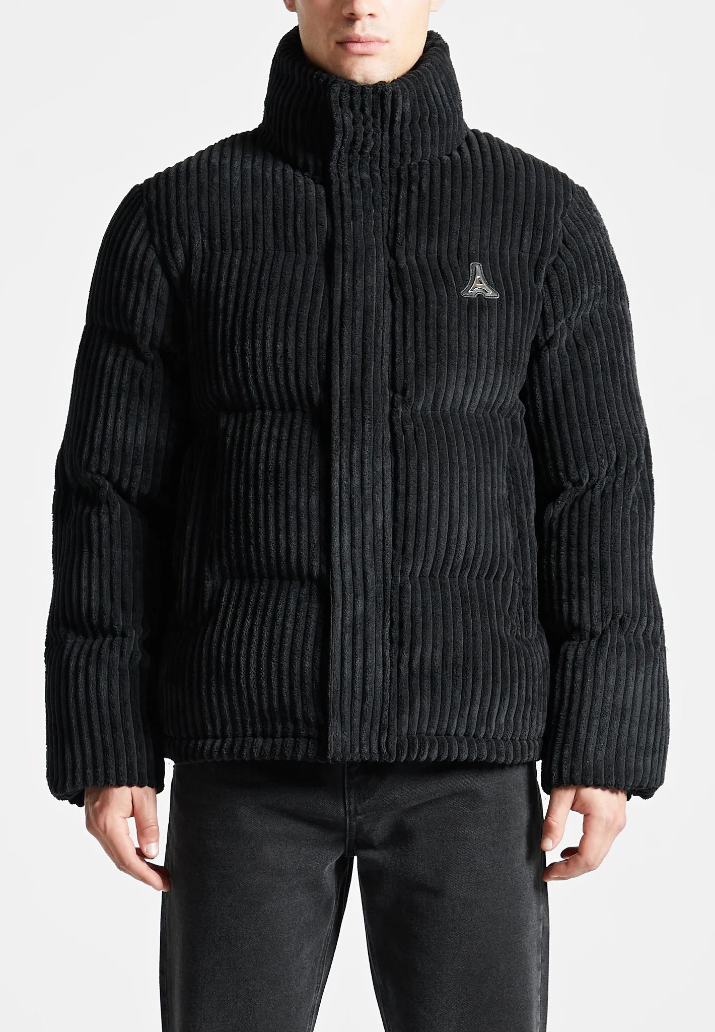 Ribbed Velour Puffer Jacket - Black sold by Maniere De Voir product image thumbnail 3