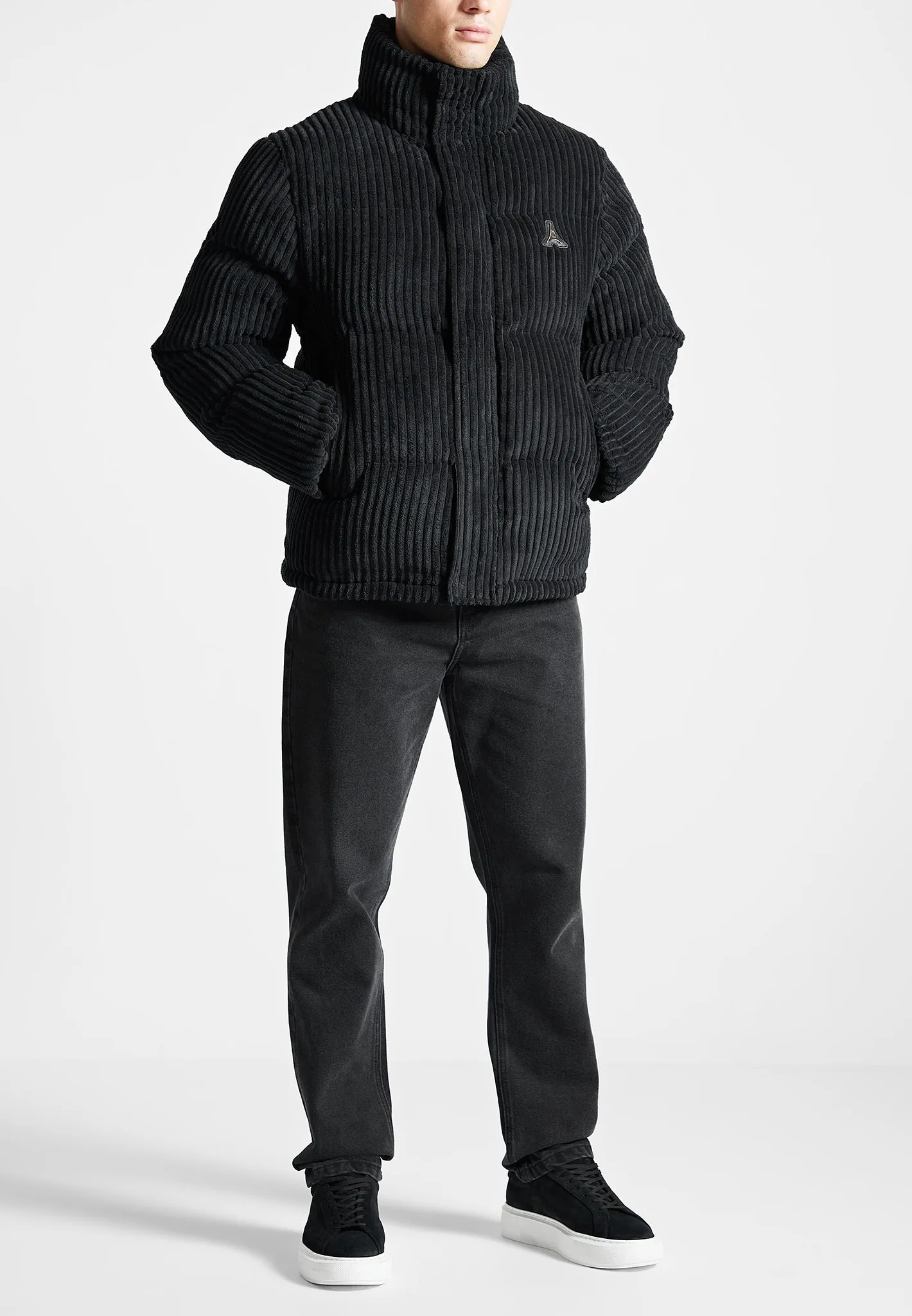 Ribbed Velour Puffer Jacket - Black sold by Maniere De Voir product image thumbnail 2