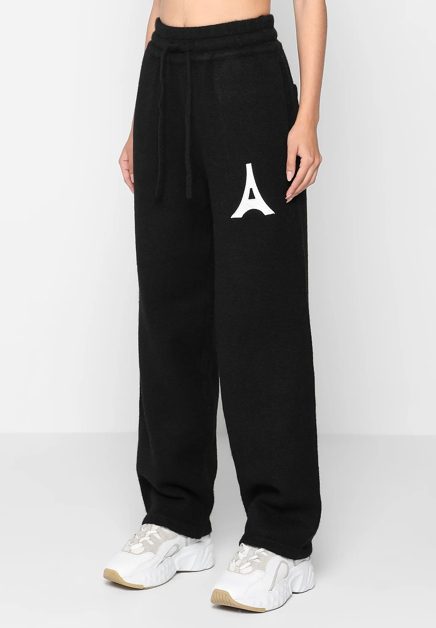 Knitted Relaxed fit Eiffel Joggers - Black sold by Maniere De Voir product image thumbnail 5