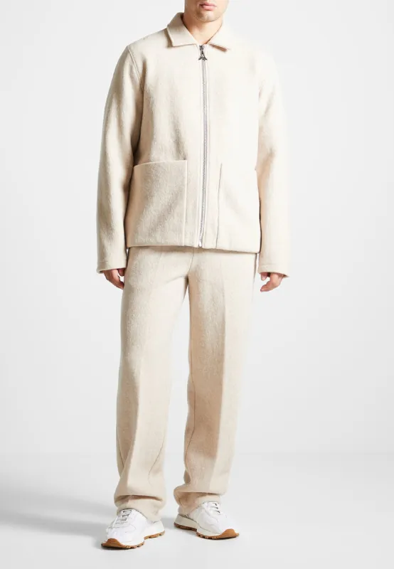 Boiled Wool Jacket - Beige sold by Maniere De Voir