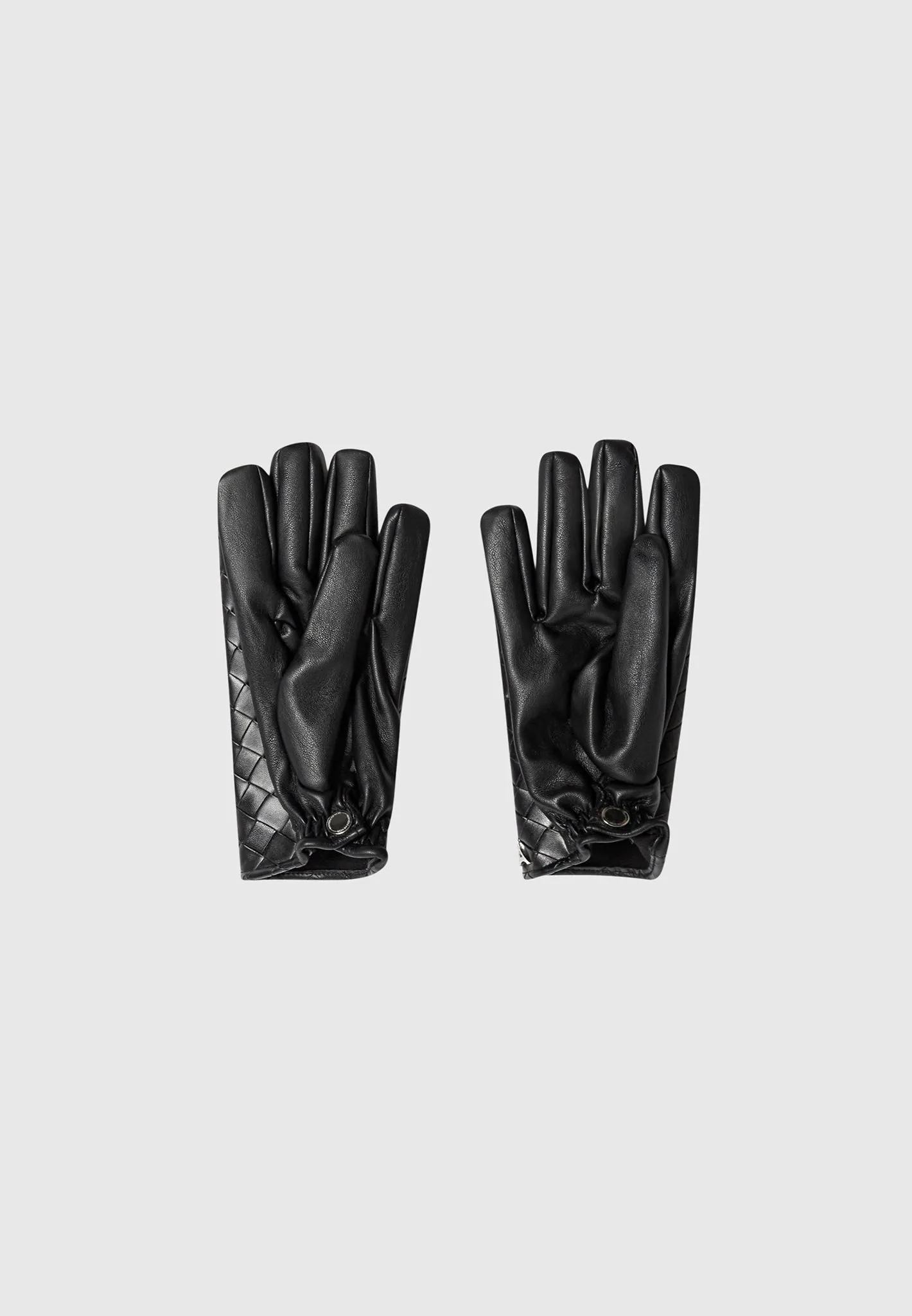 Leather Woven Gloves - Black sold by Maniere De Voir product image thumbnail 4