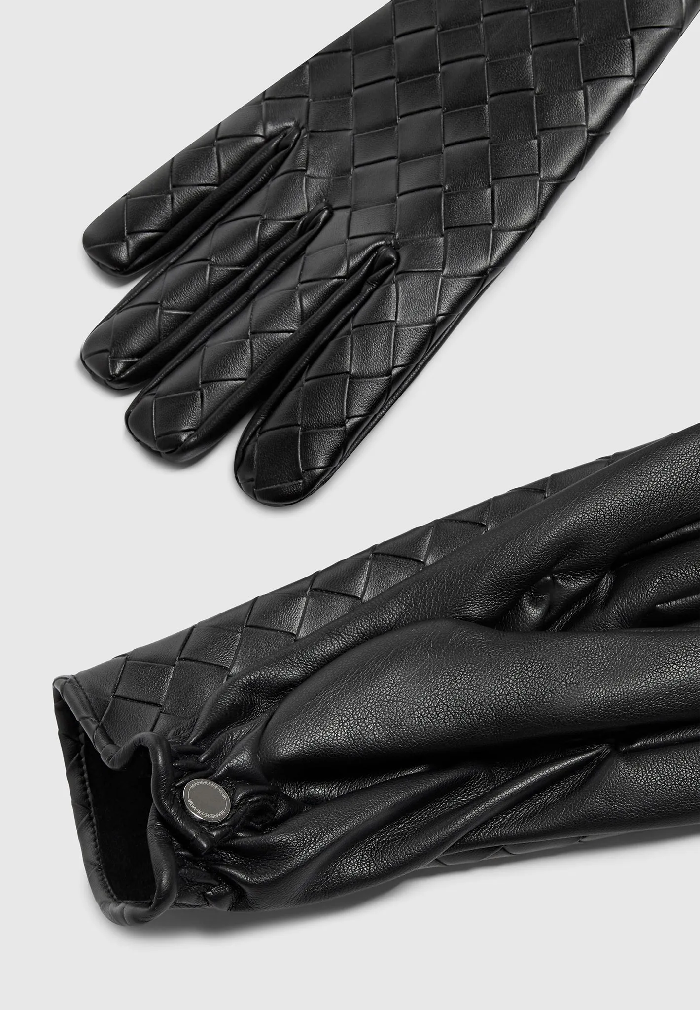 Leather Woven Gloves - Black sold by Maniere De Voir product image thumbnail 5