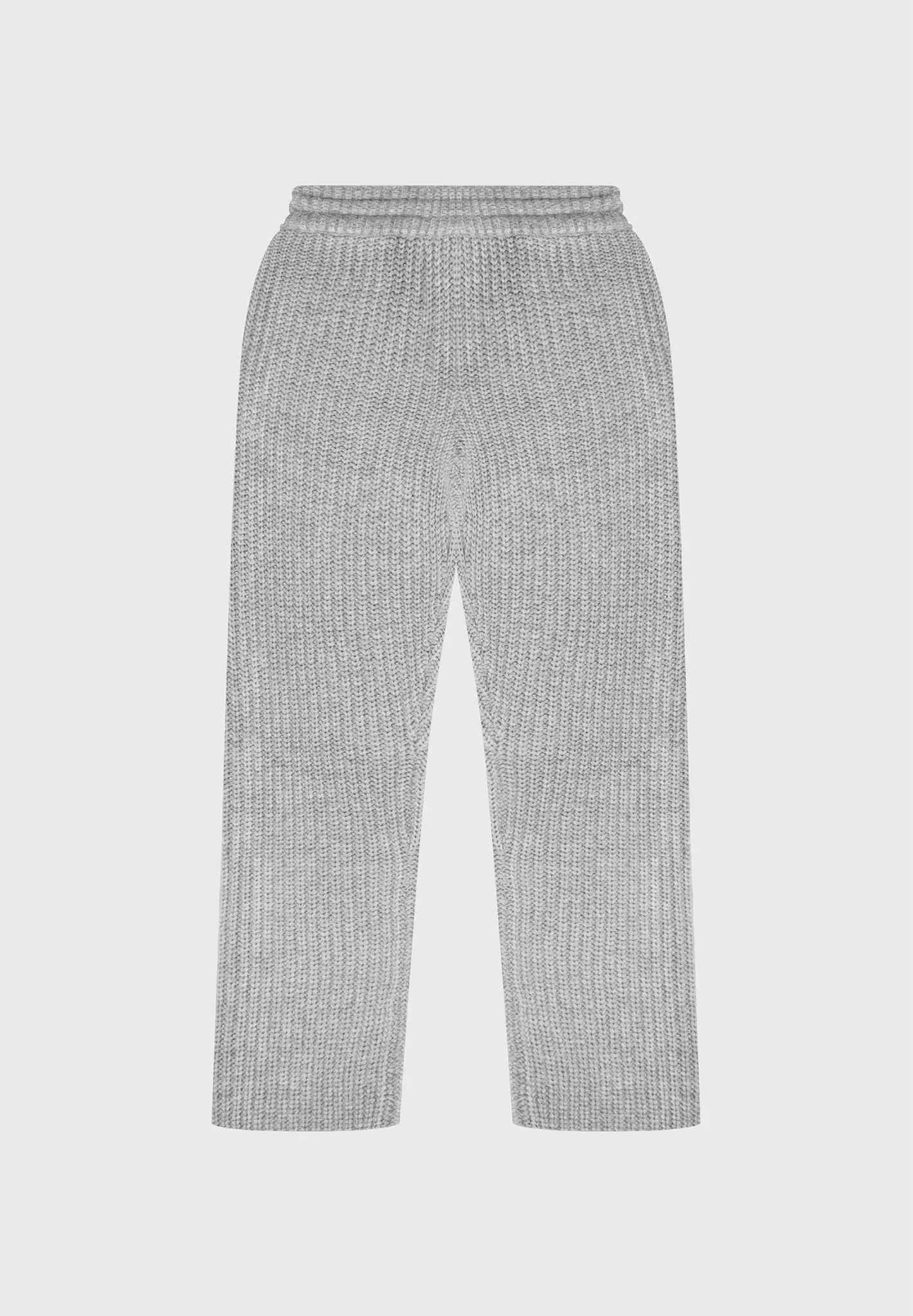 Chunky Knit Straight Leg Joggers - Light Grey sold by Maniere De Voir product image thumbnail 2