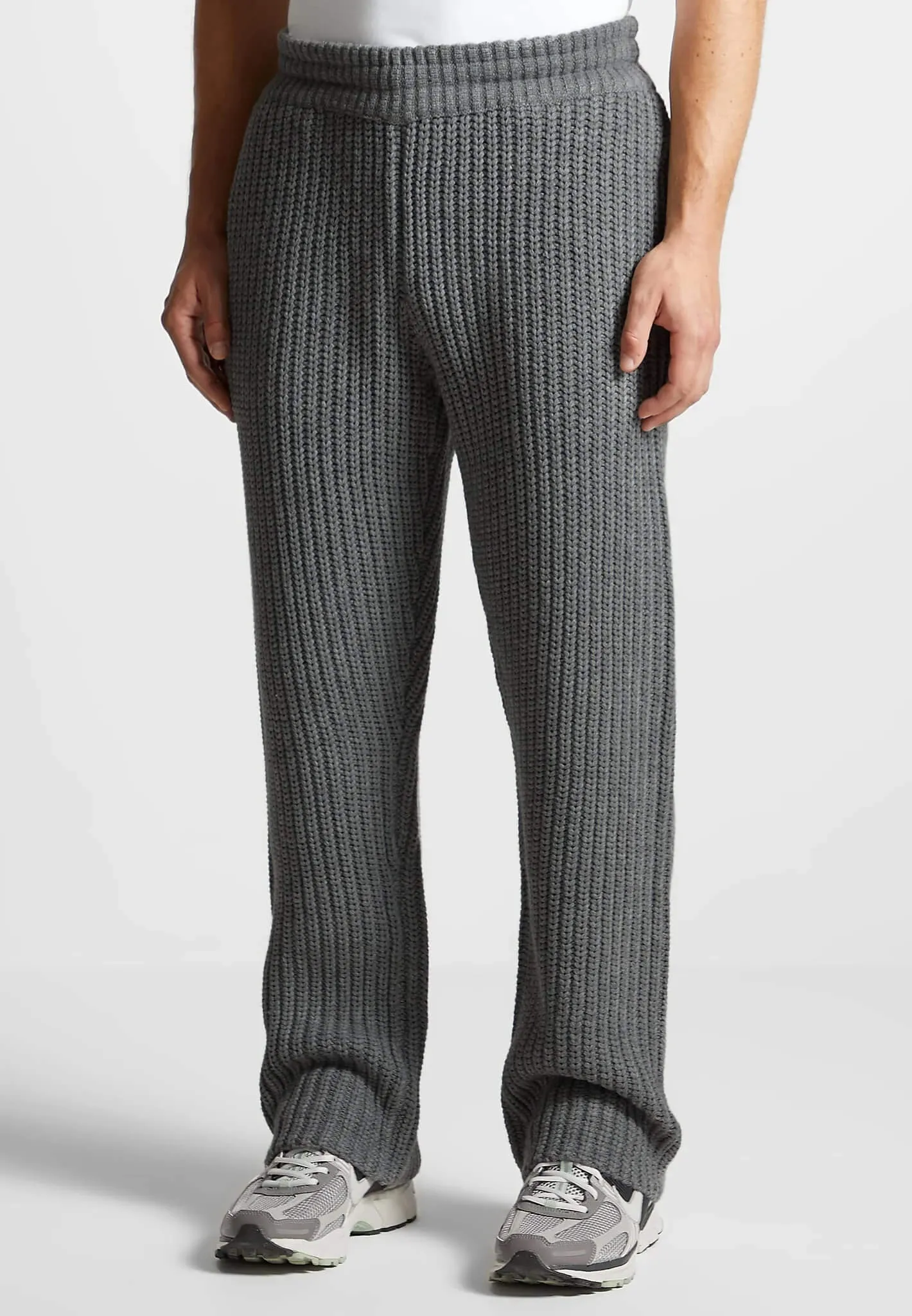 Chunky Knit Straight Leg Joggers - Charcoal Grey sold by Maniere De Voir product image thumbnail 5