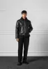 Leather Shearling Jacket - Black sold by Maniere De Voir