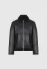 Leather Shearling Jacket - Black sold by Maniere De Voir