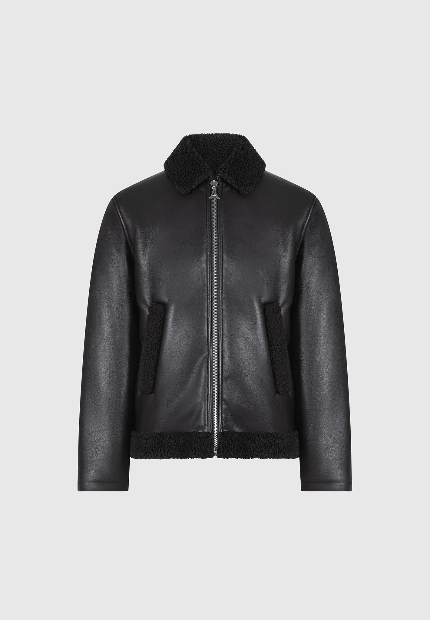 Leather Shearling Jacket - Black sold by Maniere De Voir product image thumbnail 2