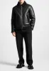 Leather Shearling Jacket - Black sold by Maniere De Voir
