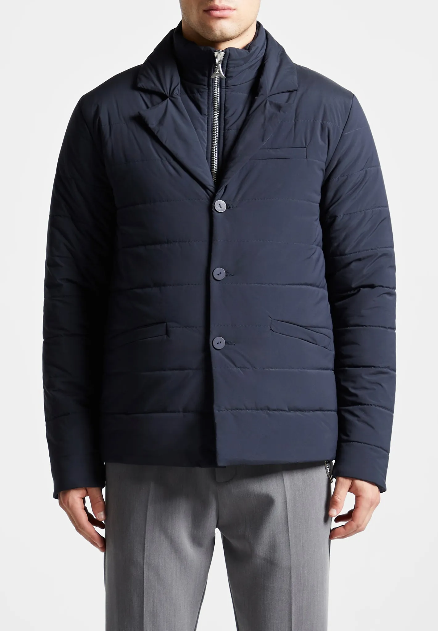 Quilted Blazer Jacket - Navy sold by Maniere De Voir product image thumbnail 4