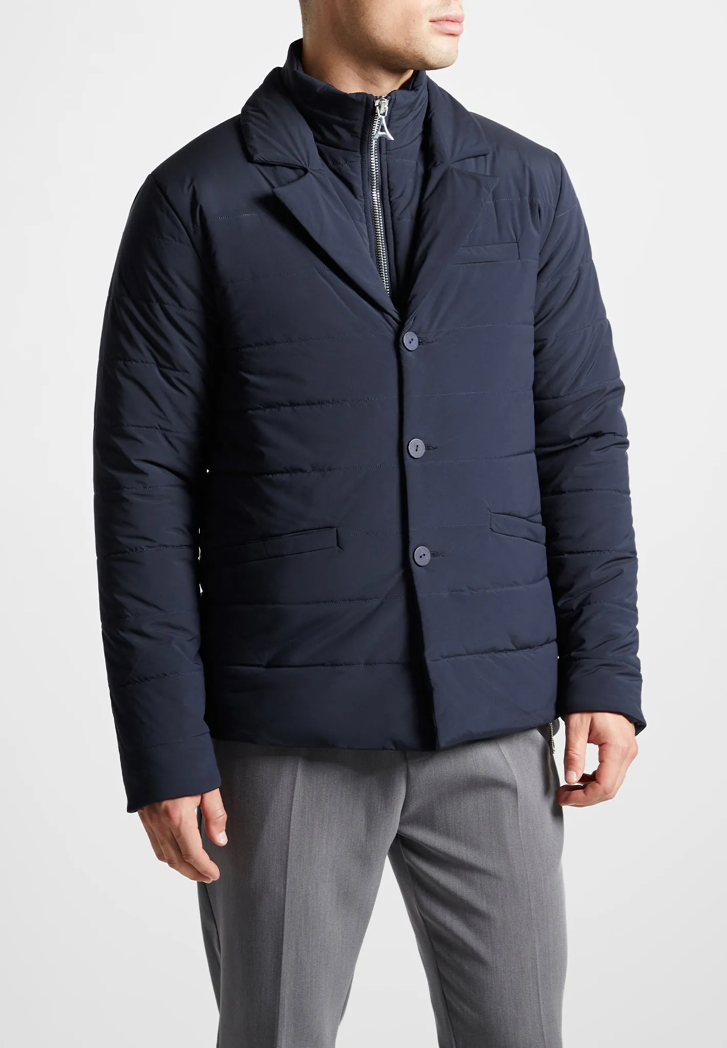 Quilted Blazer Jacket - Navy sold by Maniere De Voir product image thumbnail 5
