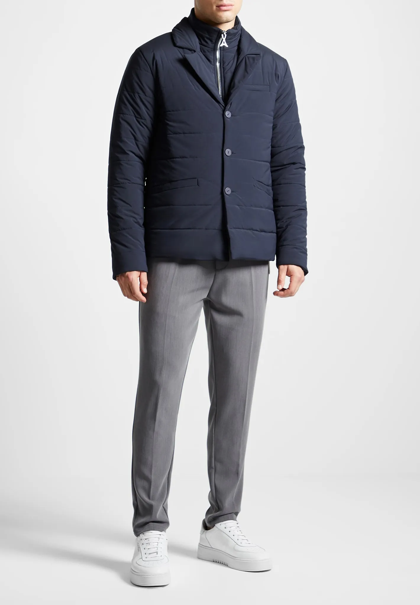 Quilted Blazer Jacket - Navy sold by Maniere De Voir product image thumbnail 3