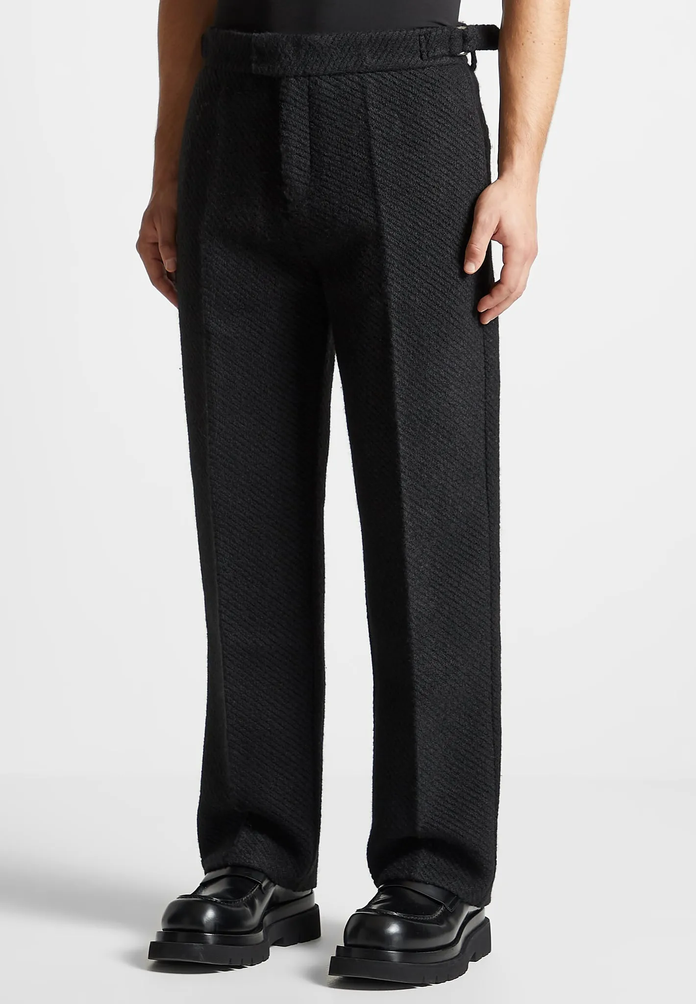 Tailored Wool Twill Trousers - Black sold by Maniere De Voir product image thumbnail 4