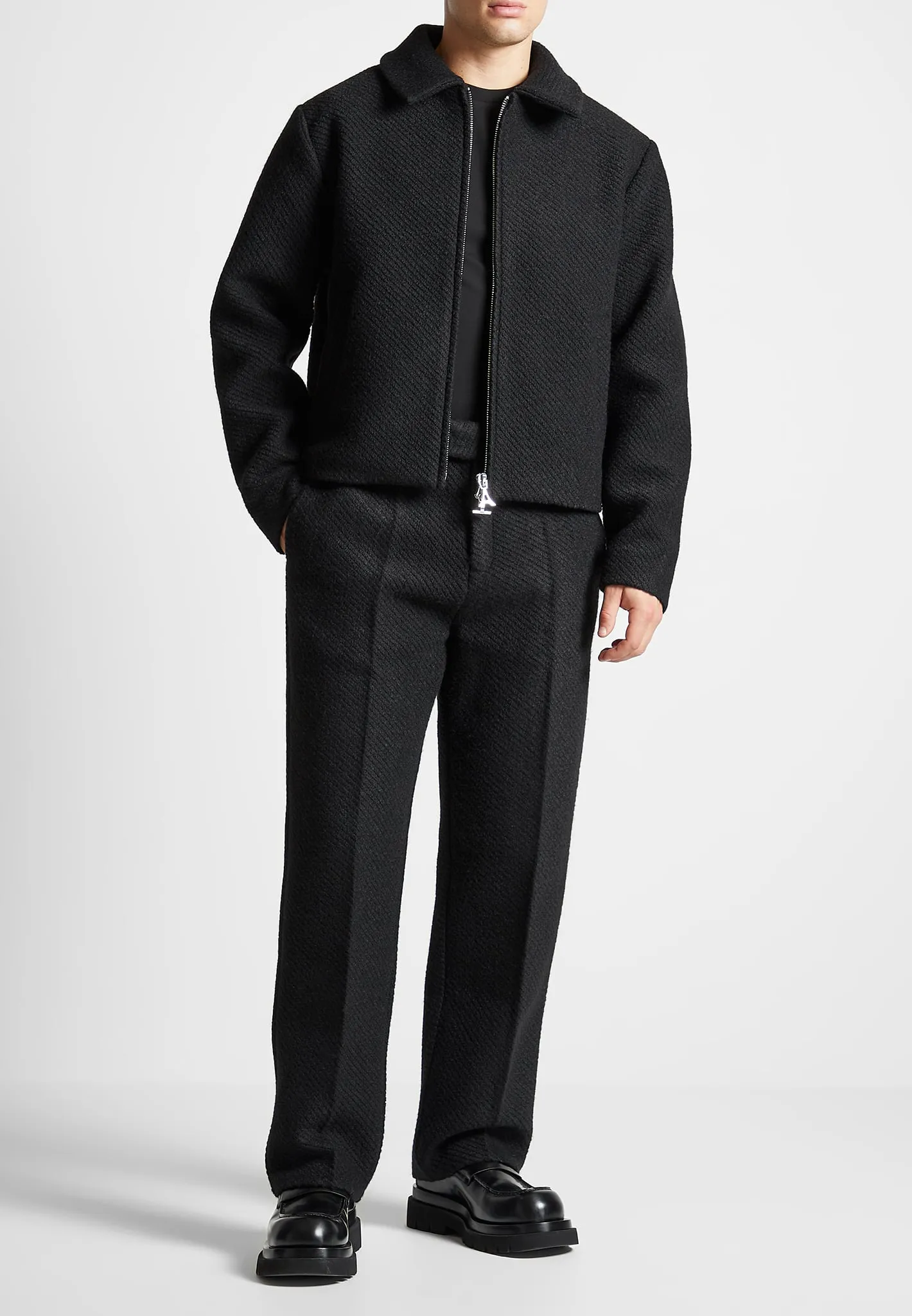 Tailored Wool Twill Trousers - Black sold by Maniere De Voir product image thumbnail 3