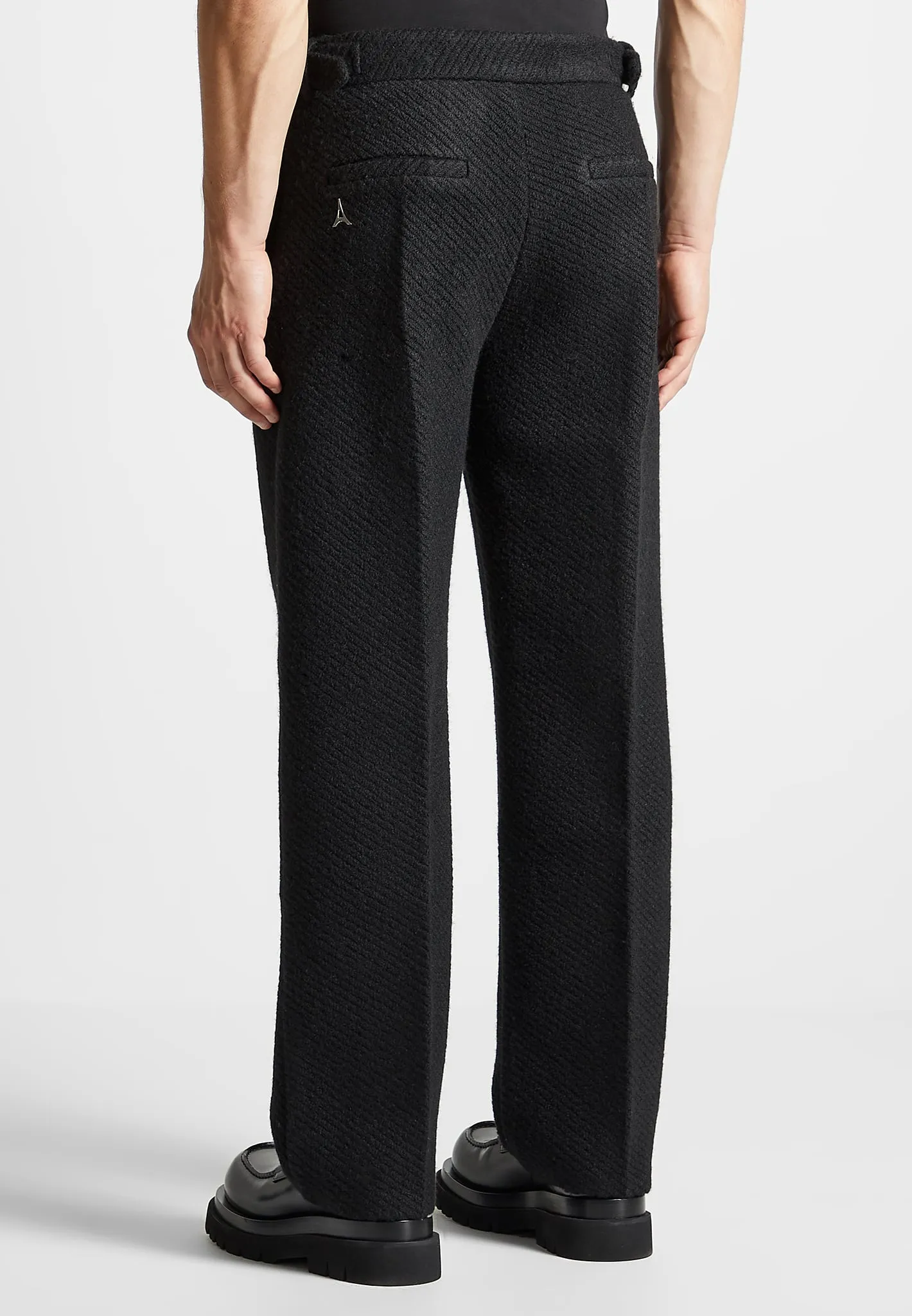 Tailored Wool Twill Trousers - Black sold by Maniere De Voir product image thumbnail 5