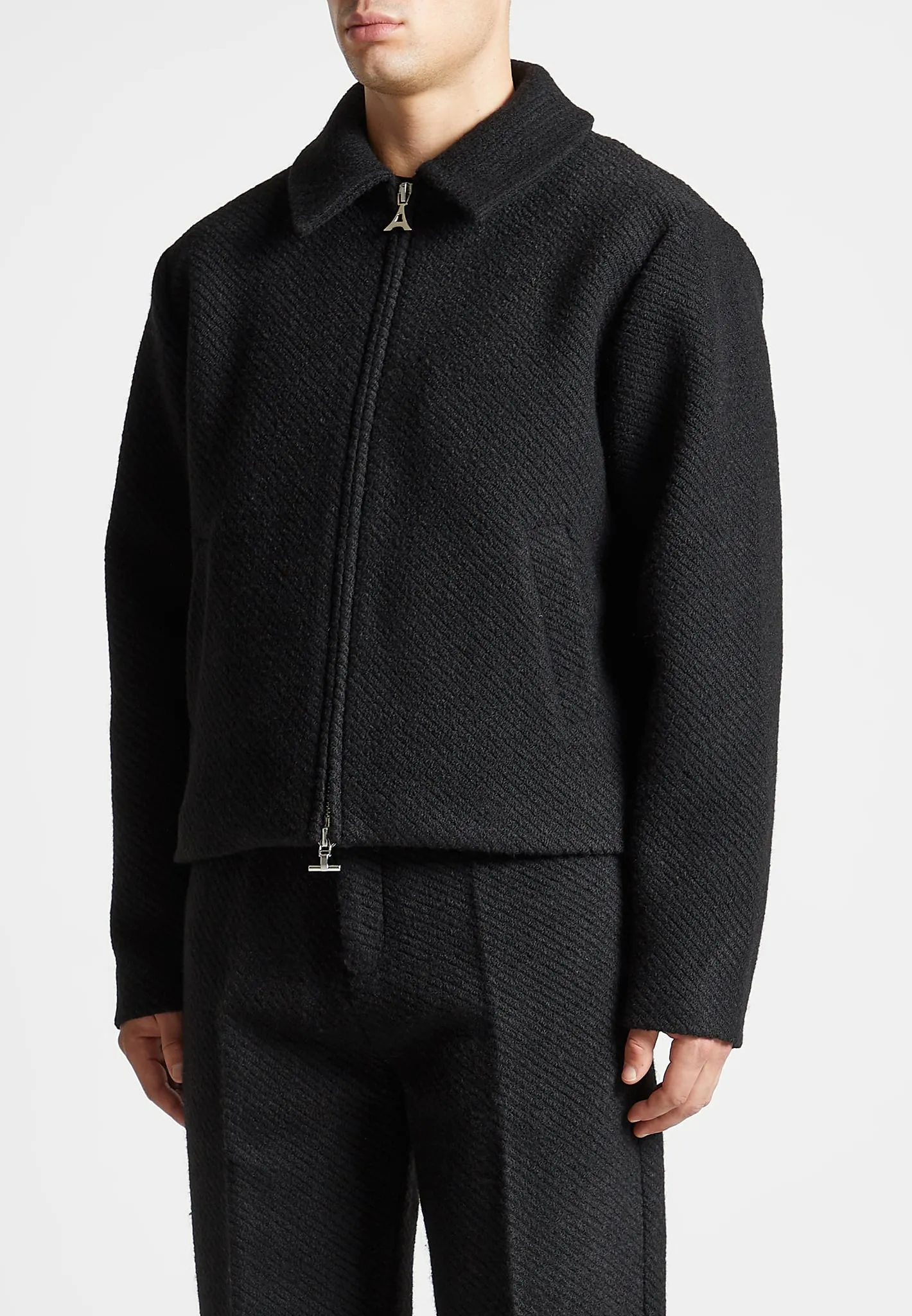 Boxy Wool Twill Jacket - Black sold by Maniere De Voir product image thumbnail 5