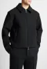 Boxy Wool Twill Jacket - Black sold by Maniere De Voir