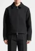 Boxy Wool Twill Jacket - Black sold by Maniere De Voir