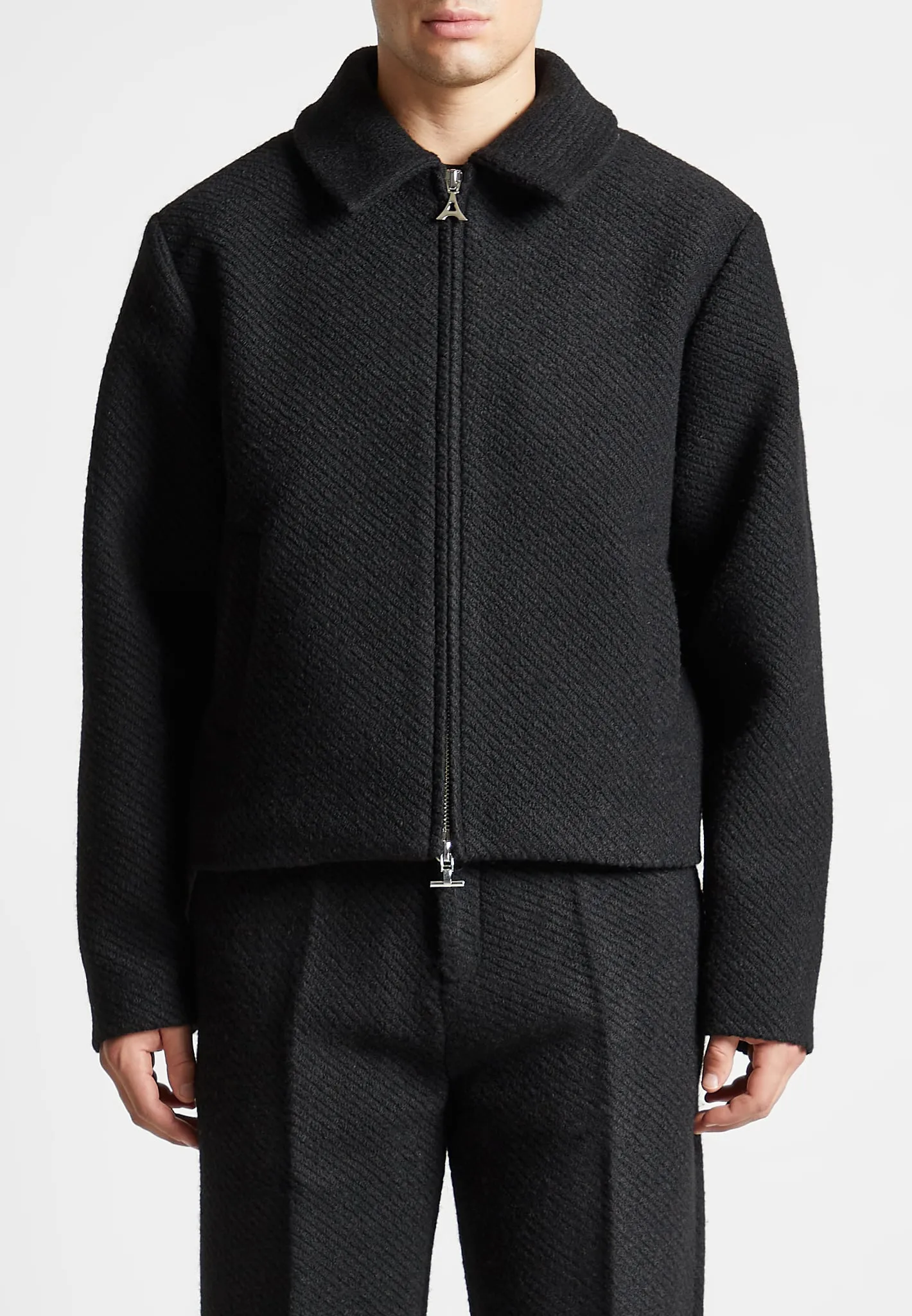 Boxy Wool Twill Jacket - Black sold by Maniere De Voir product image thumbnail 4