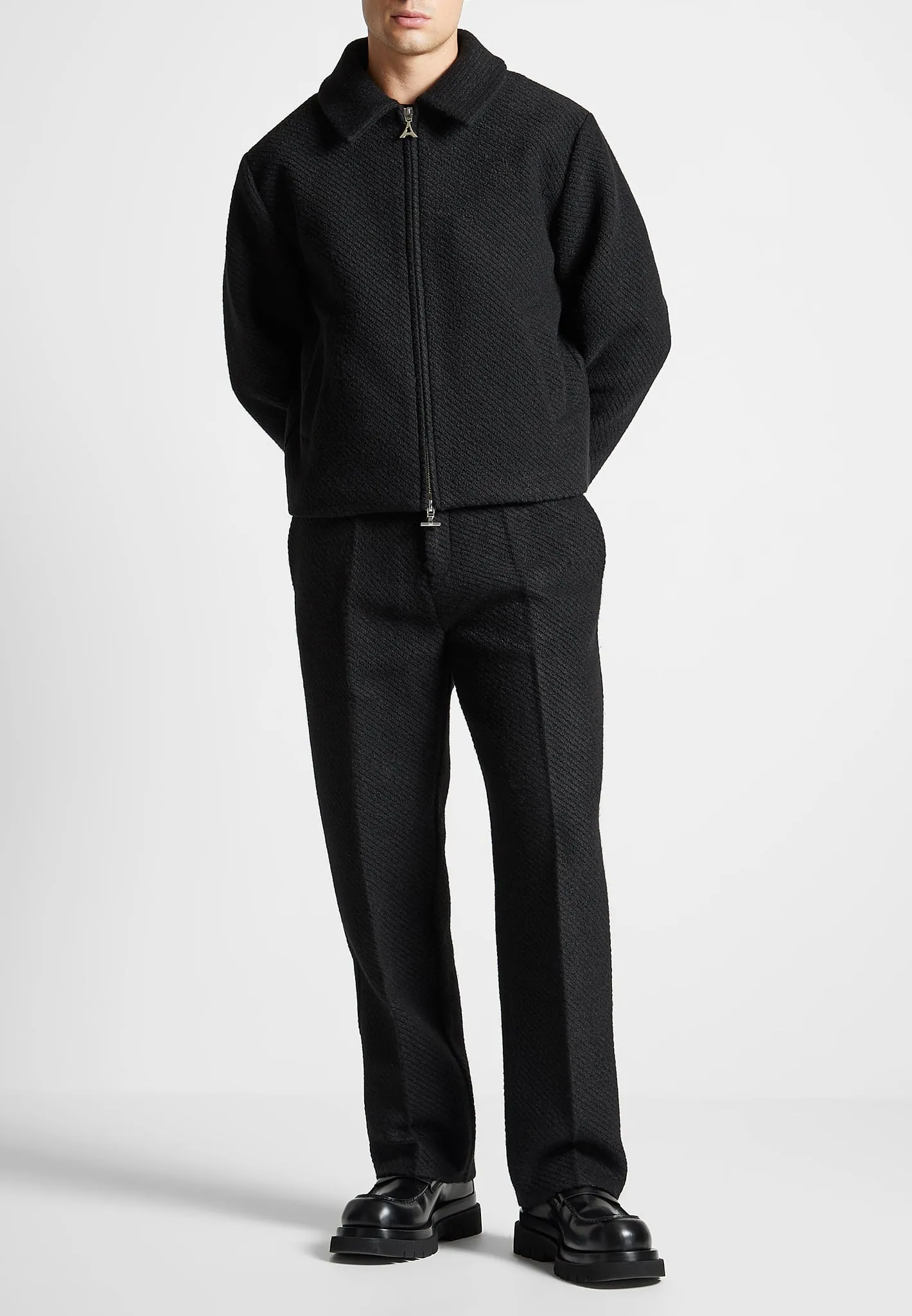 Boxy Wool Twill Jacket - Black sold by Maniere De Voir product image thumbnail 2