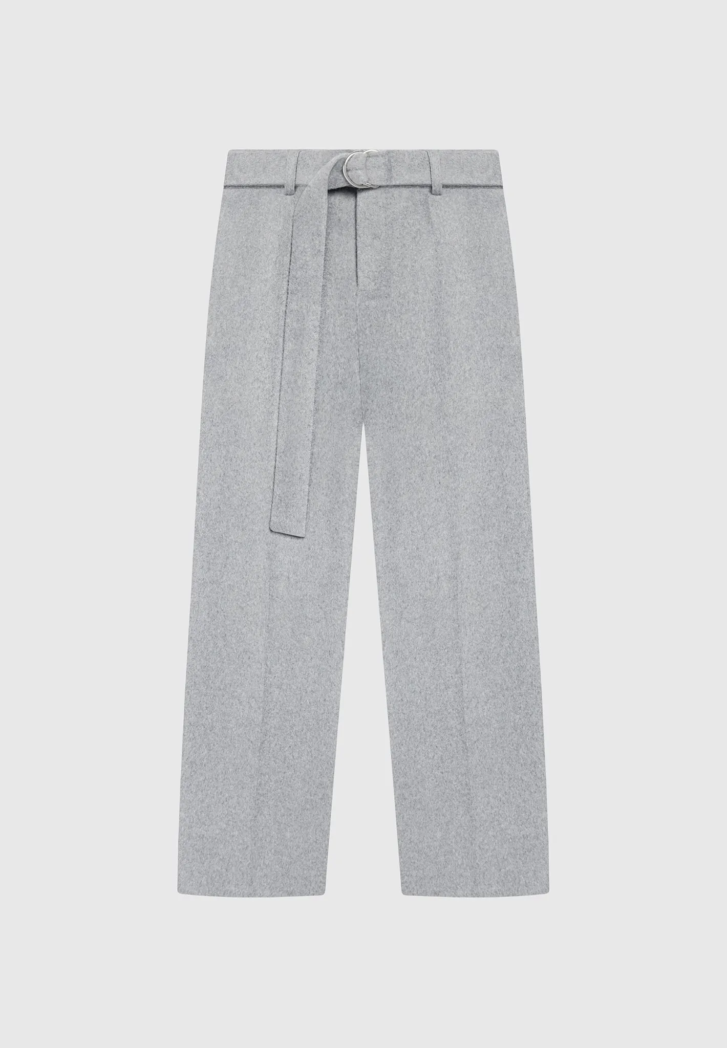 Wool Blend Marl Belted Trousers - Light Grey sold by Maniere De Voir product image thumbnail 2