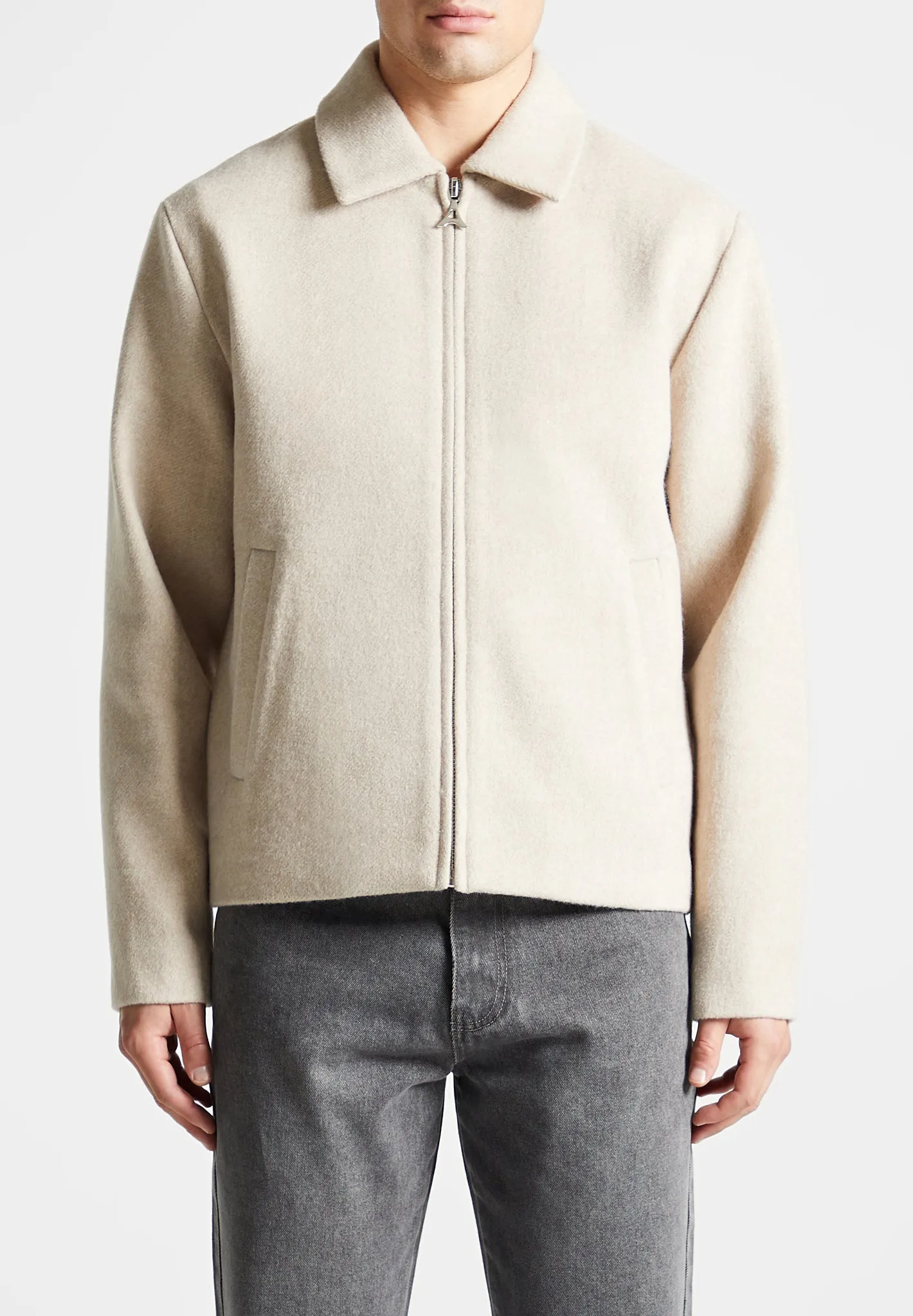 Wool Blend Boxy Jacket - Beige sold by Maniere De Voir product image thumbnail 3