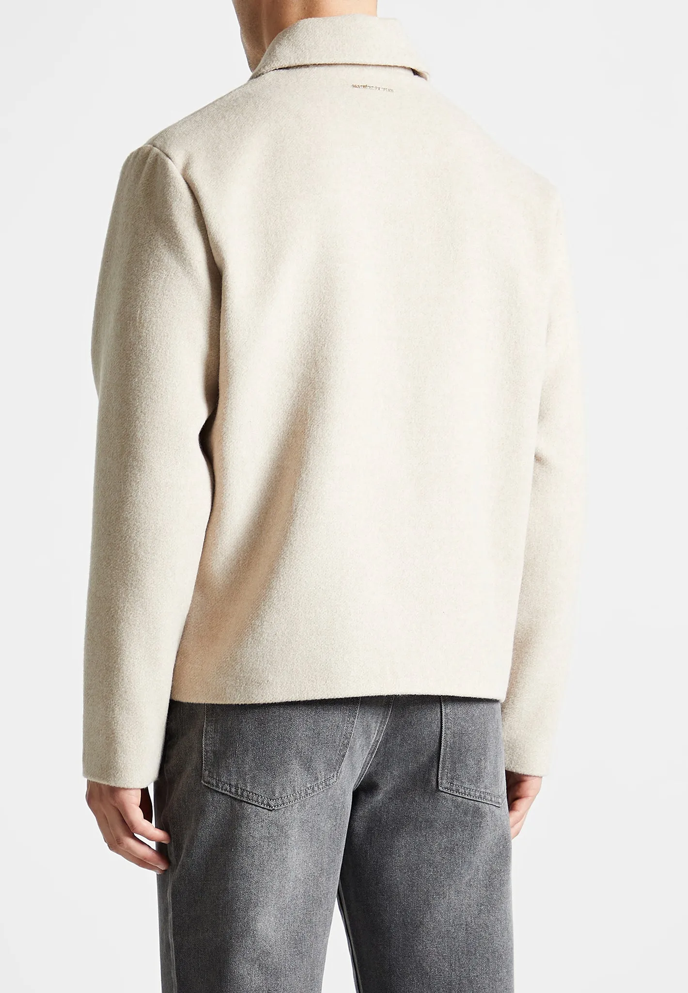 Wool Blend Boxy Jacket - Beige sold by Maniere De Voir product image thumbnail 5