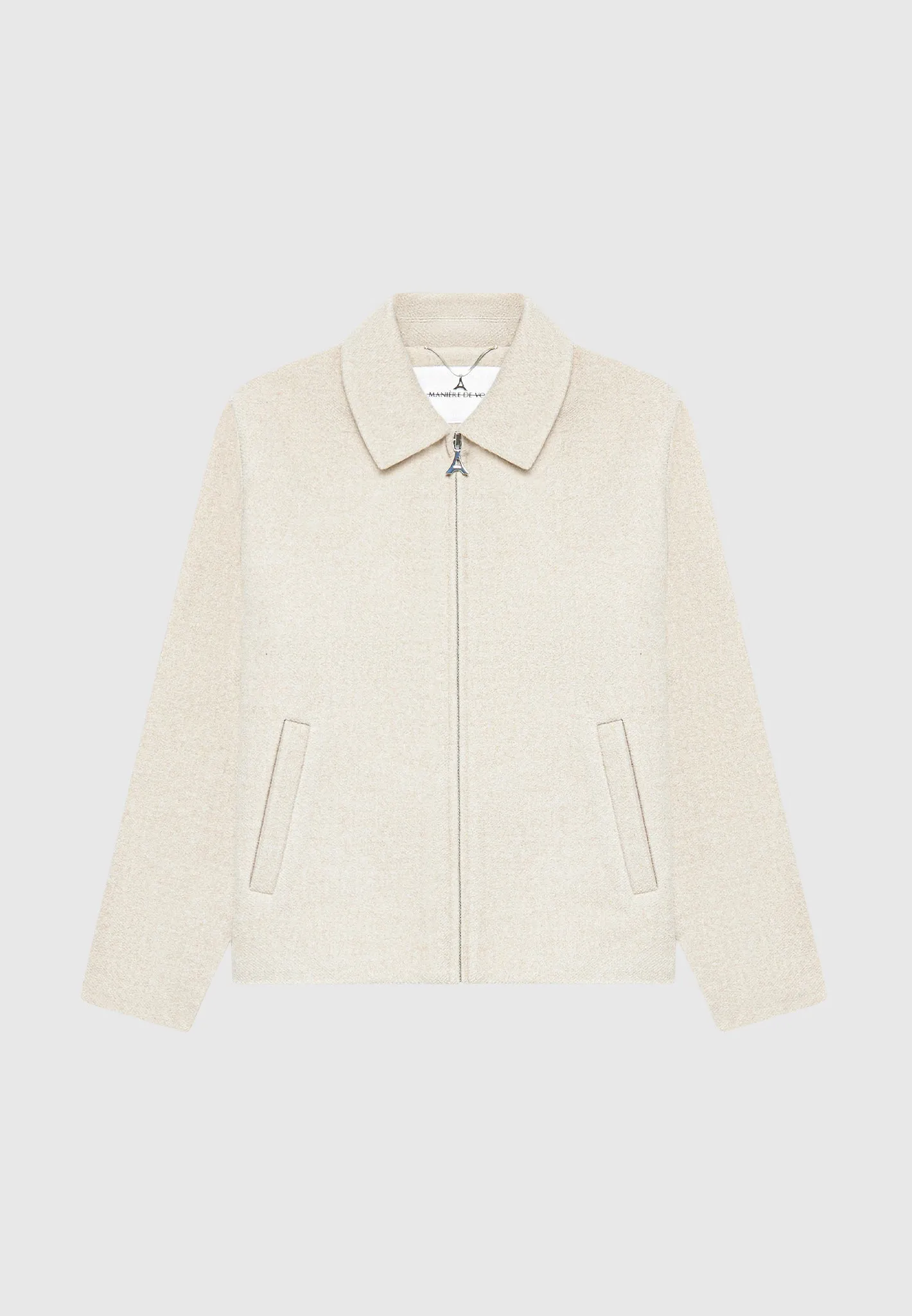 Wool Blend Boxy Jacket - Beige sold by Maniere De Voir product image thumbnail 2