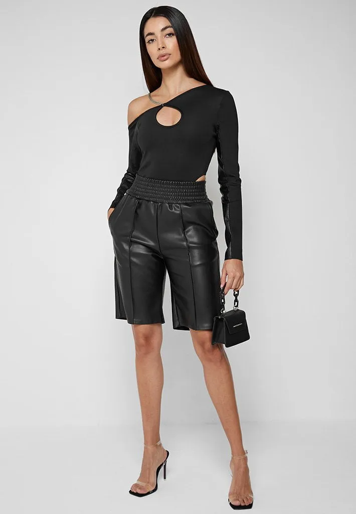 Leather City Shorts - Black sold by Maniere De Voir product image thumbnail 2