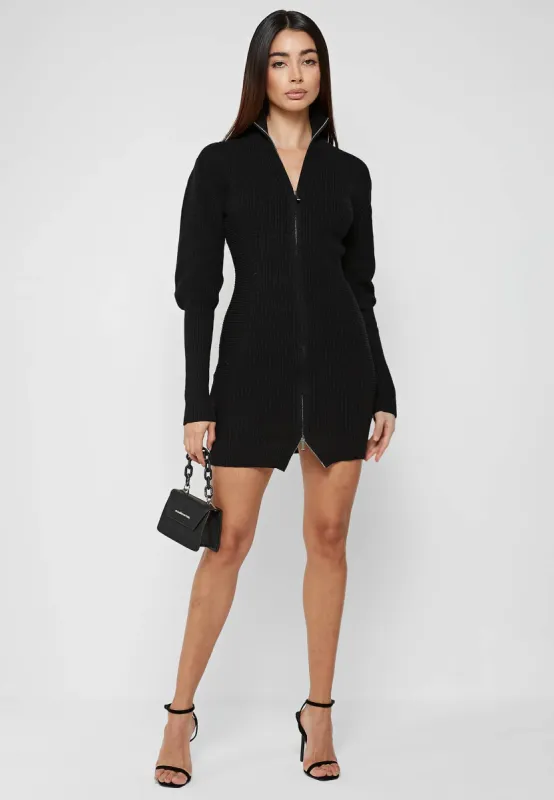Chunky Knit Jumper Dress - Black sold by Maniere De Voir
