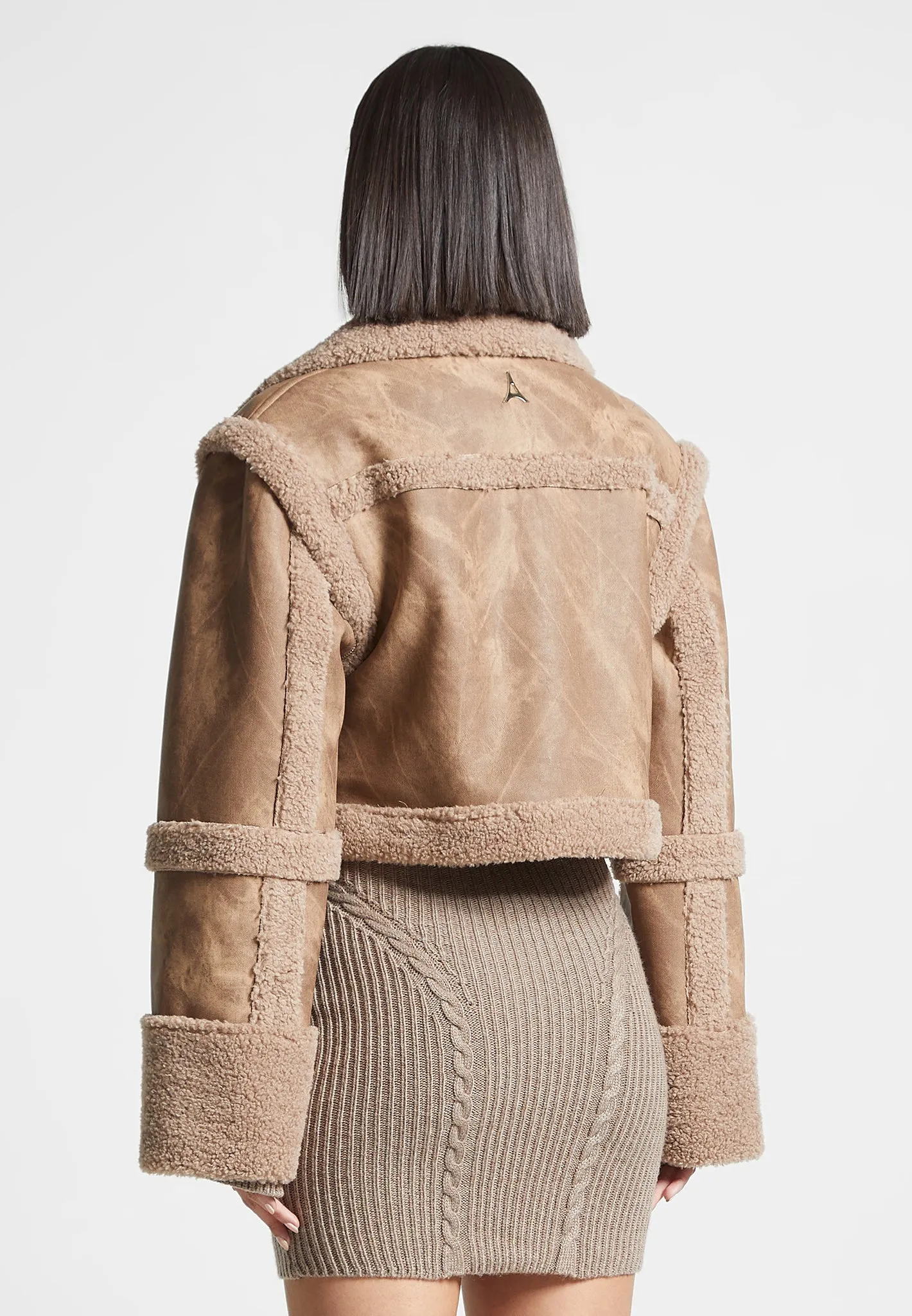 2-in-1 Leather and Borg Jacket/Gilet - Brown sold by Maniere De Voir product image thumbnail 5