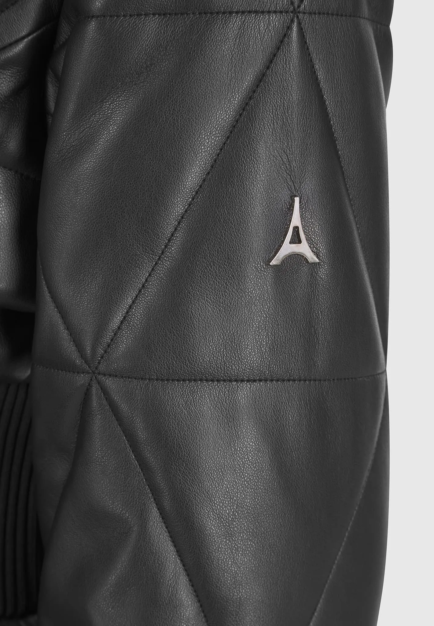 Quilted Leather Longline Corset Coat - Black sold by Maniere De Voir product image thumbnail 5