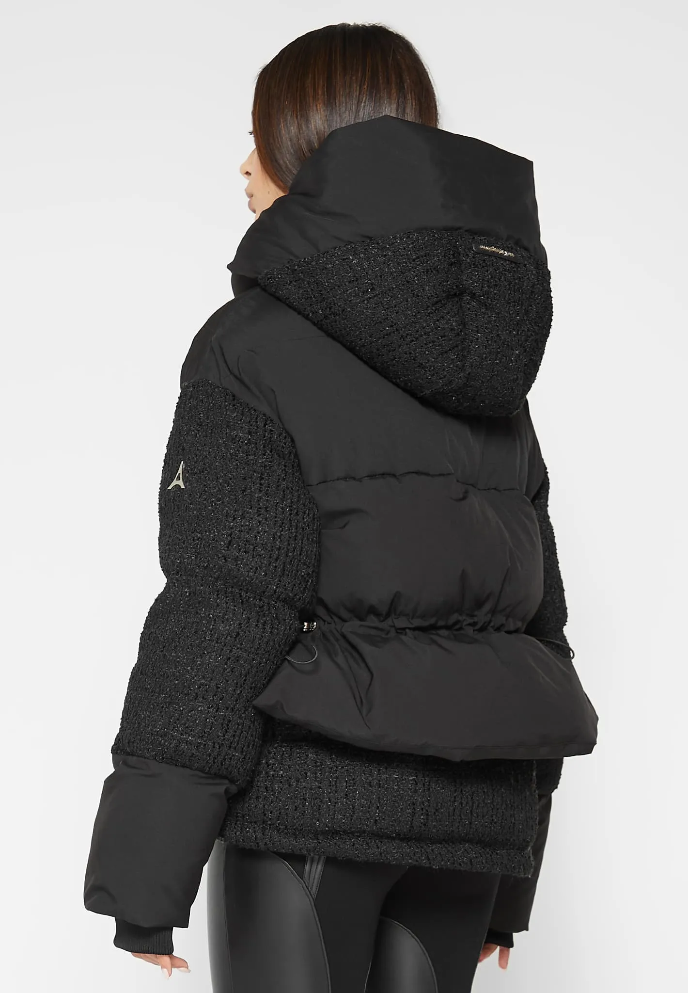 Tweed Puffer Coat - Black sold by Maniere De Voir product image thumbnail 4
