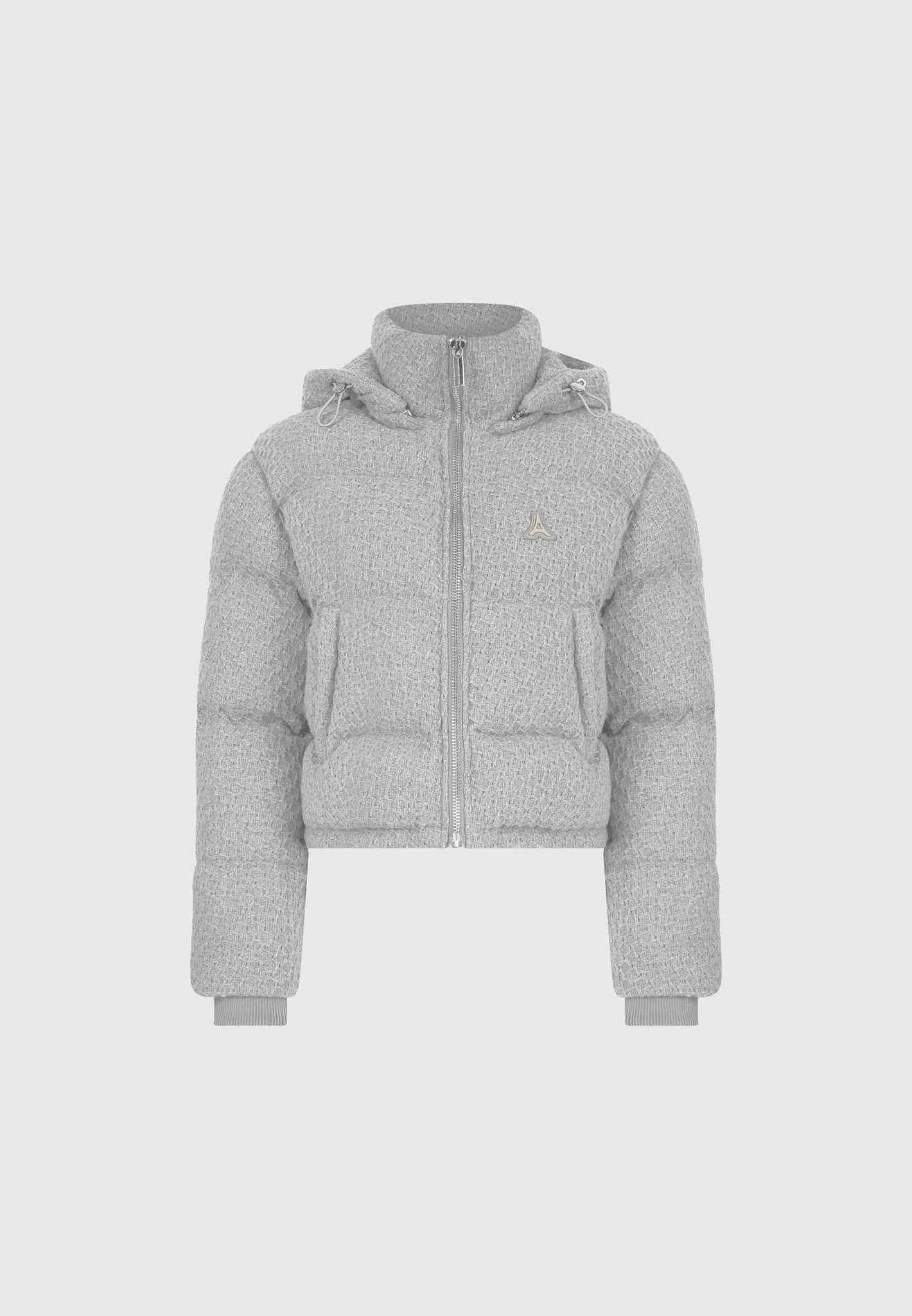 Textured Knit Puffer Jacket - Grey sold by Maniere De Voir product image thumbnail 5