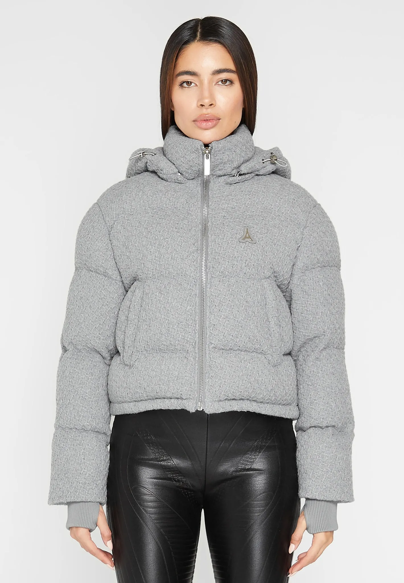Textured Knit Puffer Jacket - Grey sold by Maniere De Voir
